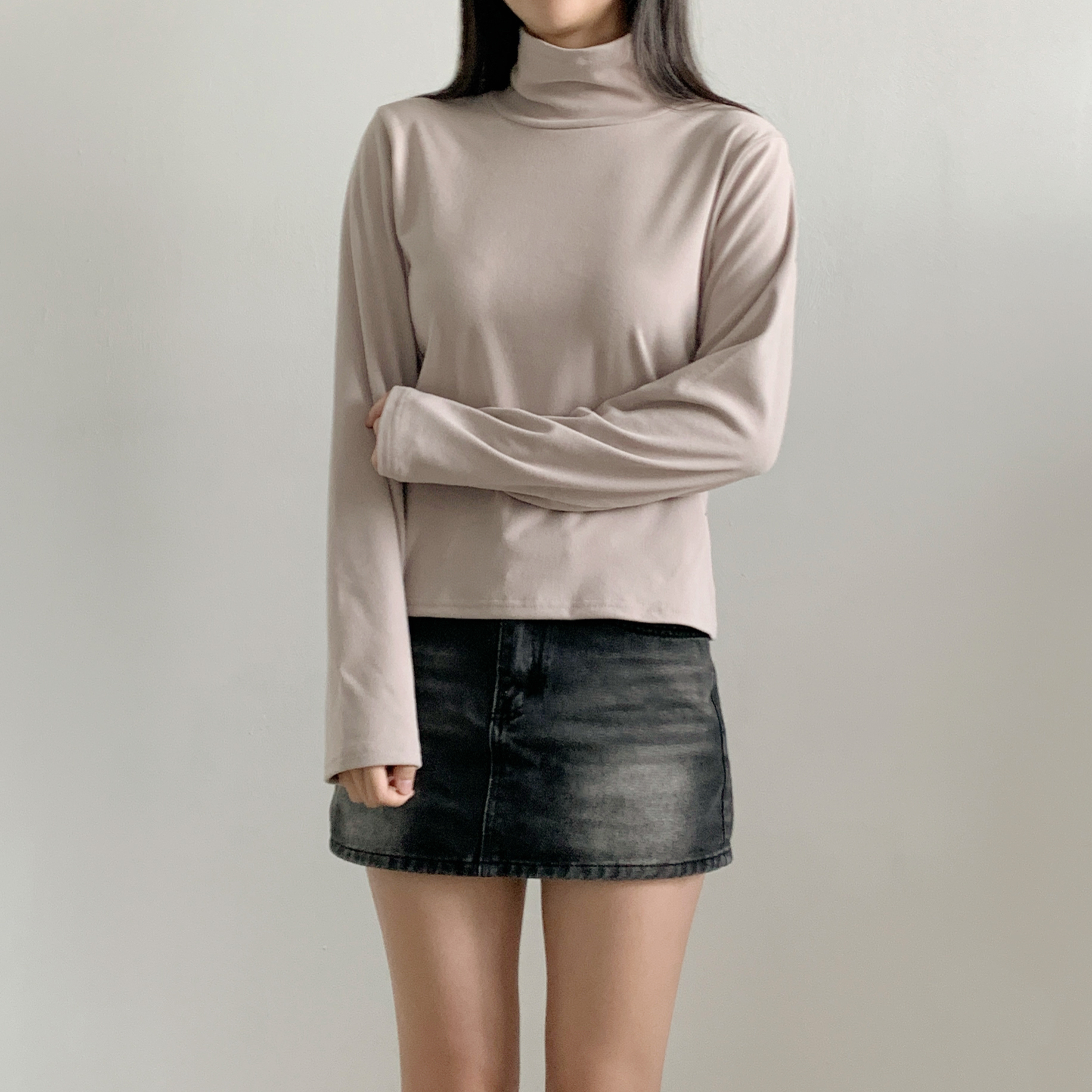 裏起毛タートルネックベーシックルーズTシャツ | 詳細画像20