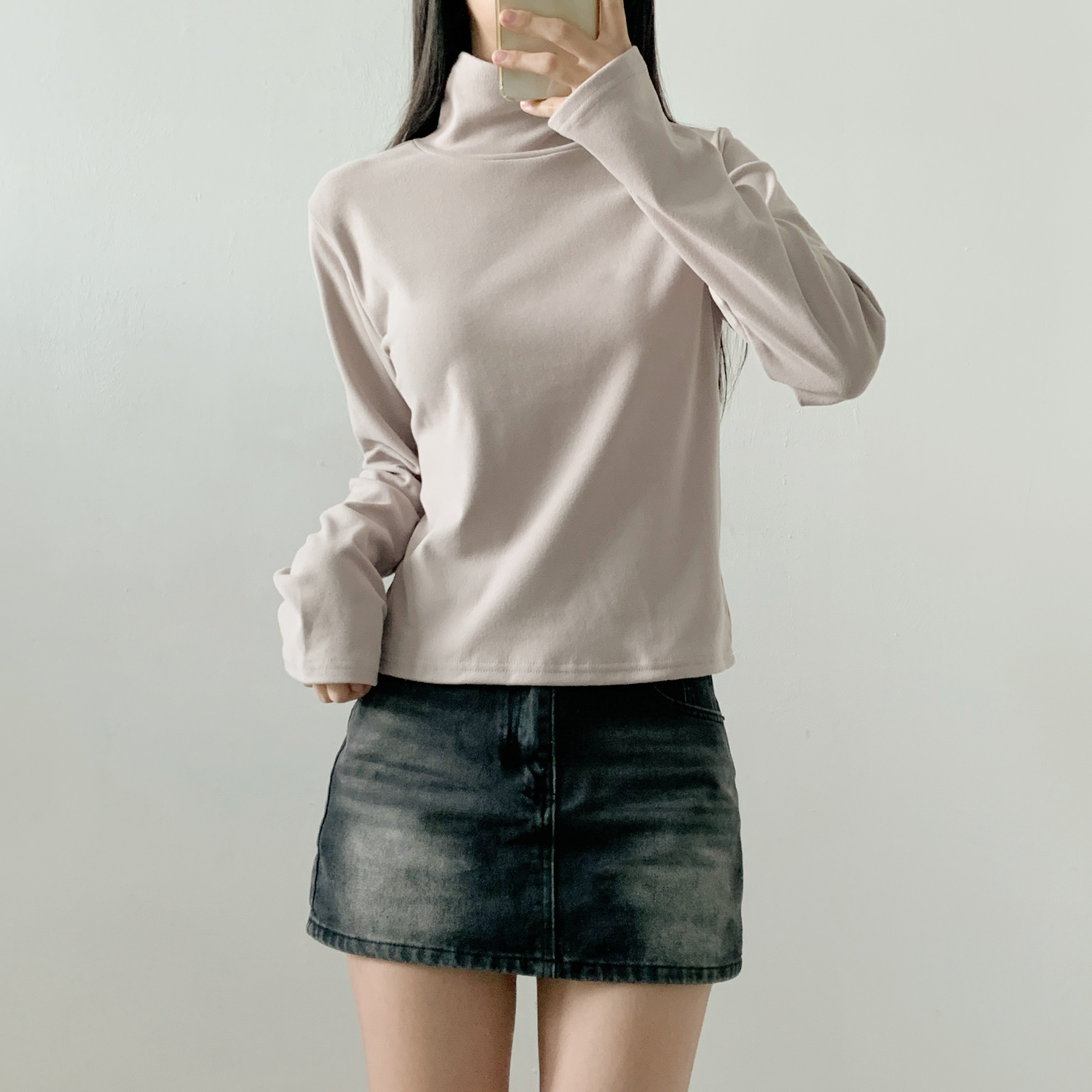 裏起毛タートルネックベーシックルーズTシャツ | 詳細画像21