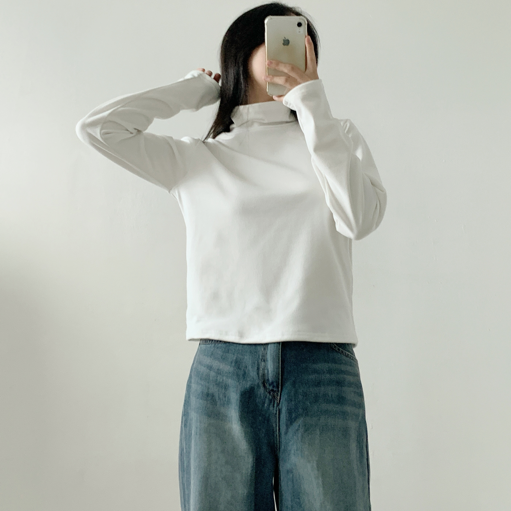 裏起毛タートルネックベーシックルーズTシャツ | 詳細画像10