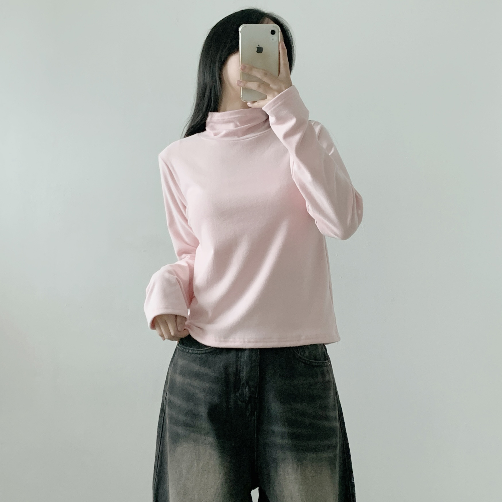 裏起毛タートルネックベーシックルーズTシャツ | 詳細画像7