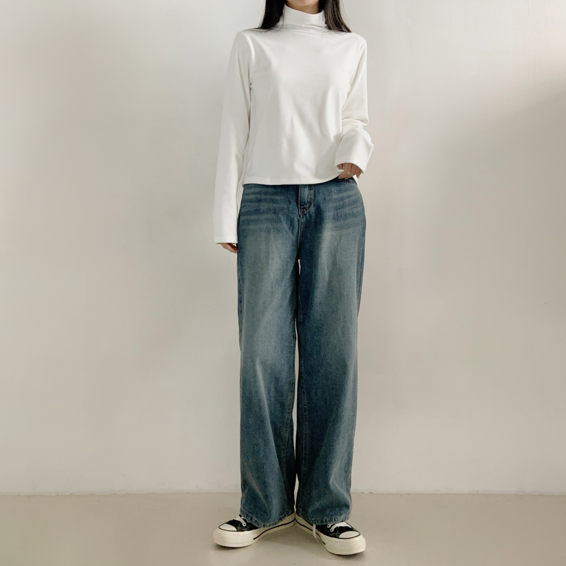 裏起毛タートルネックベーシックルーズTシャツ | 詳細画像13