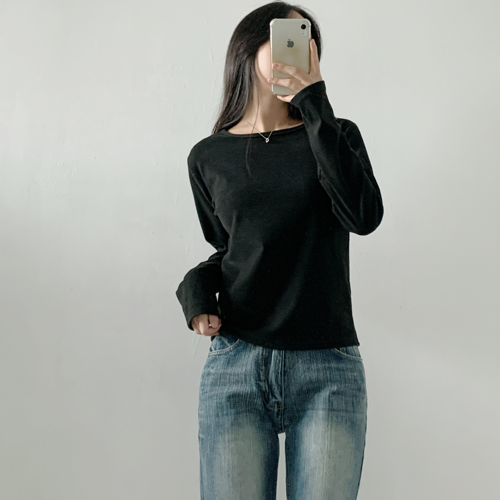 裏起毛ラウンドネックベーシック長袖Tシャツ | 詳細画像17