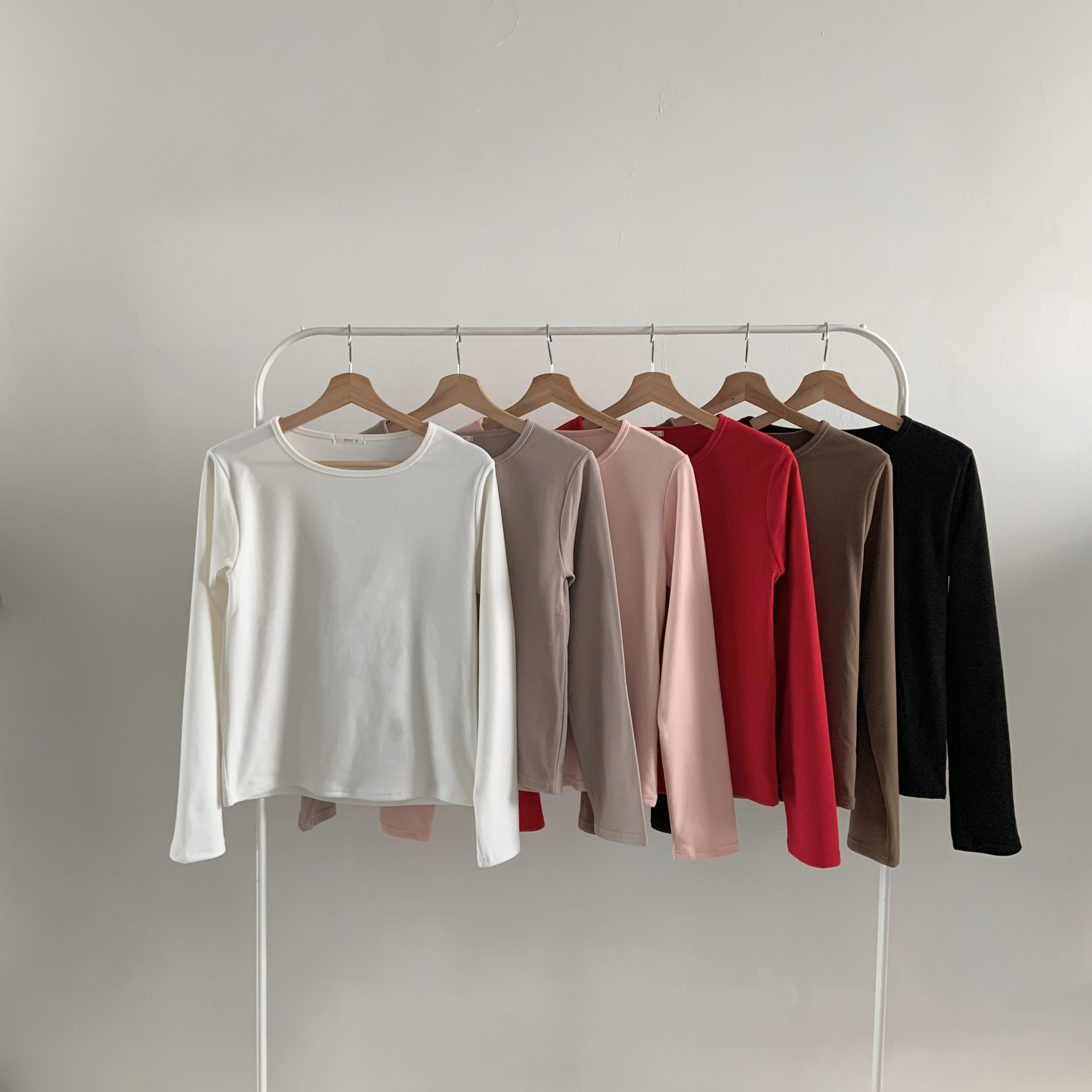 裏起毛ラウンドネックベーシック長袖Tシャツ | 詳細画像3