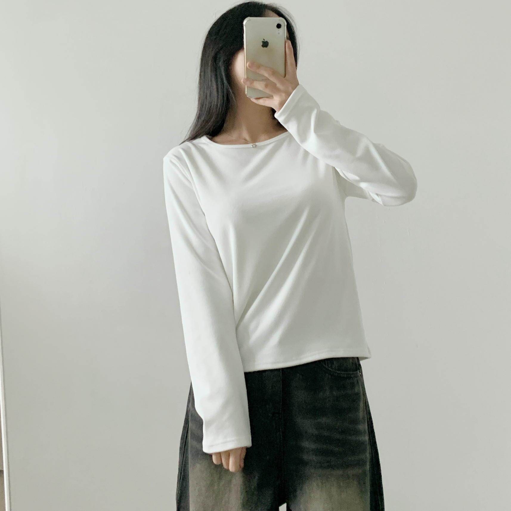 裏起毛ラウンドネックベーシック長袖Tシャツ | 詳細画像6