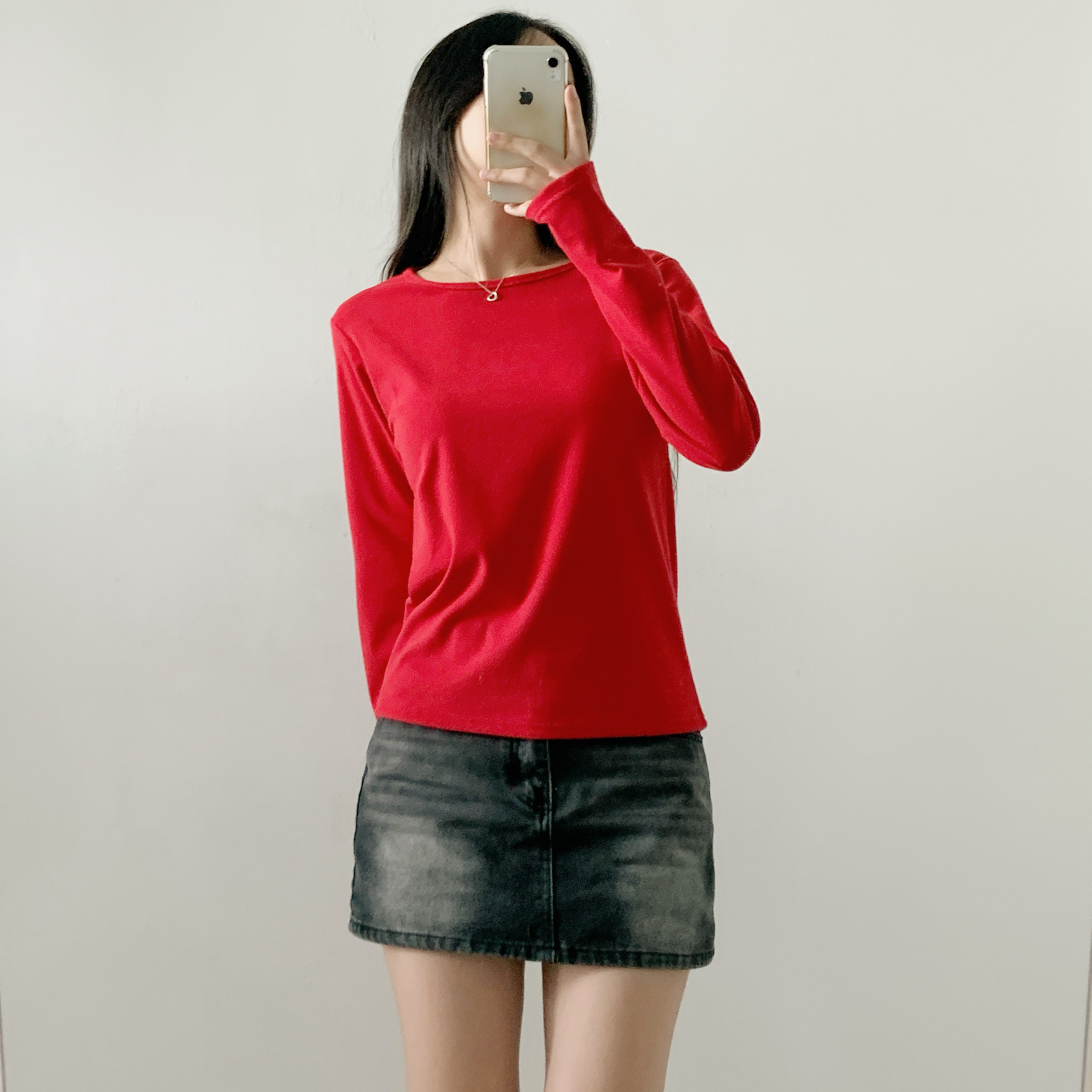 裏起毛ラウンドネックベーシック長袖Tシャツ | 詳細画像8