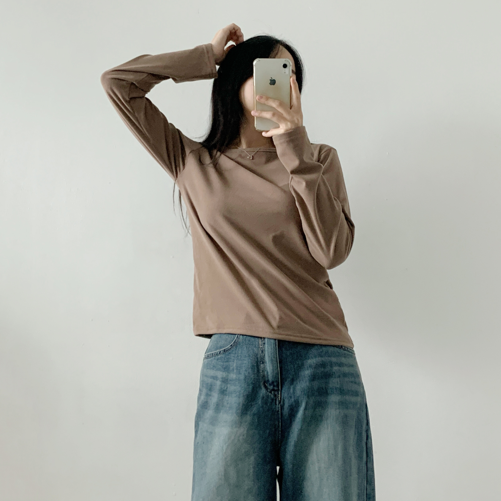 裏起毛ラウンドネックベーシック長袖Tシャツ | 詳細画像20