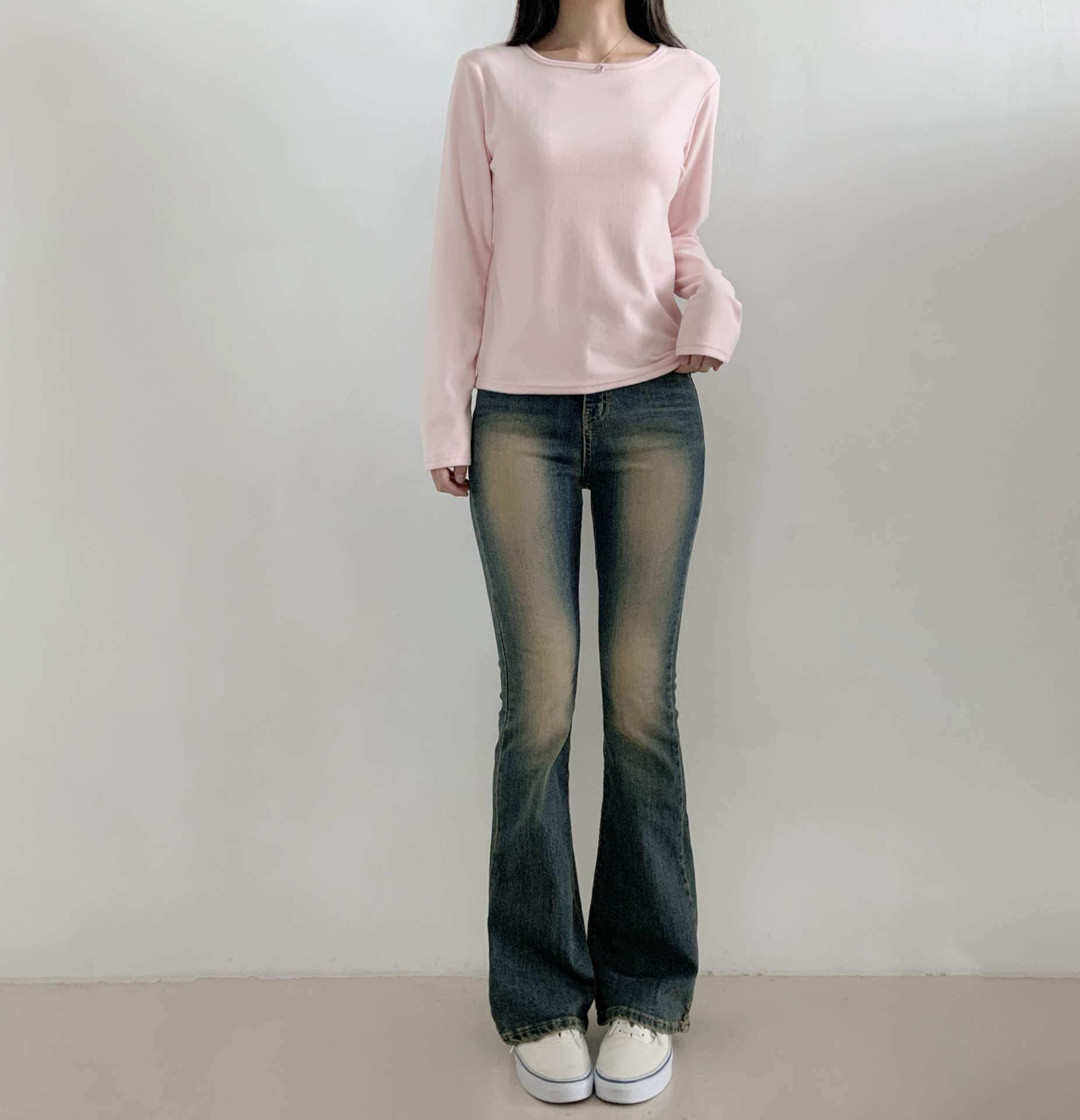 裏起毛ラウンドネックベーシック長袖Tシャツ | 詳細画像12