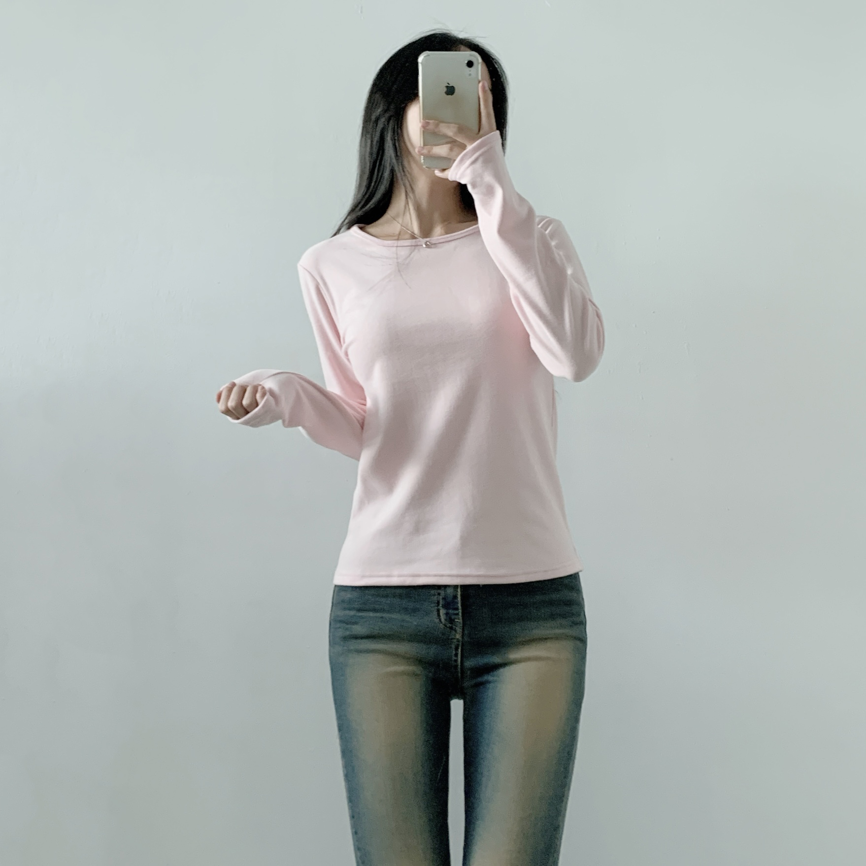 裏起毛ラウンドネックベーシック長袖Tシャツ | 詳細画像13