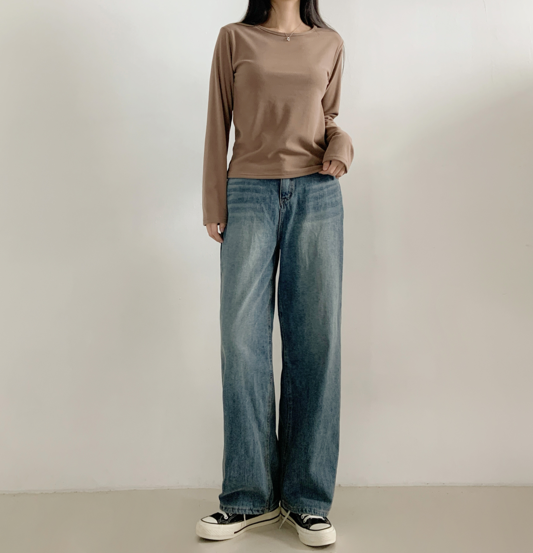 裏起毛ラウンドネックベーシック長袖Tシャツ | 詳細画像21