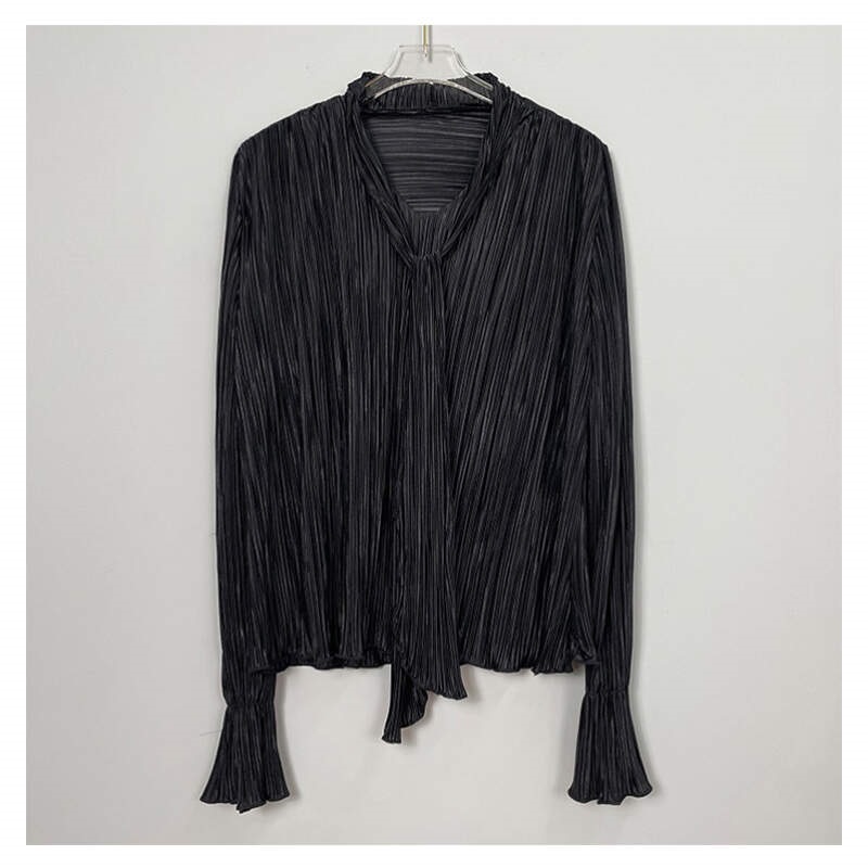 ボウタイVネックフリルリンクルブラウス | 詳細画像14