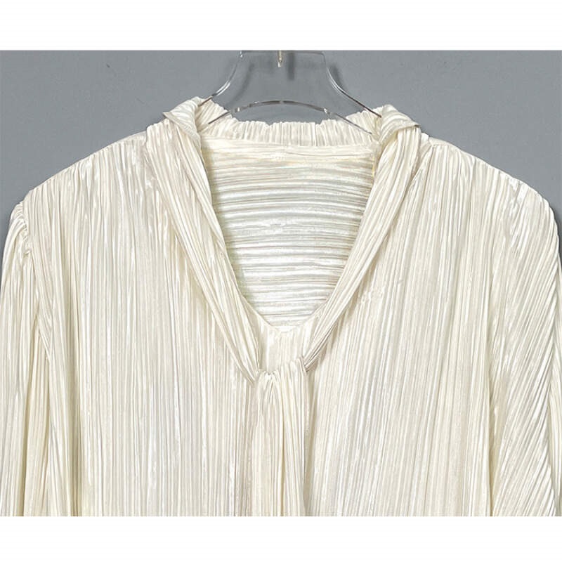 ボウタイVネックフリルリンクルブラウス | 詳細画像18