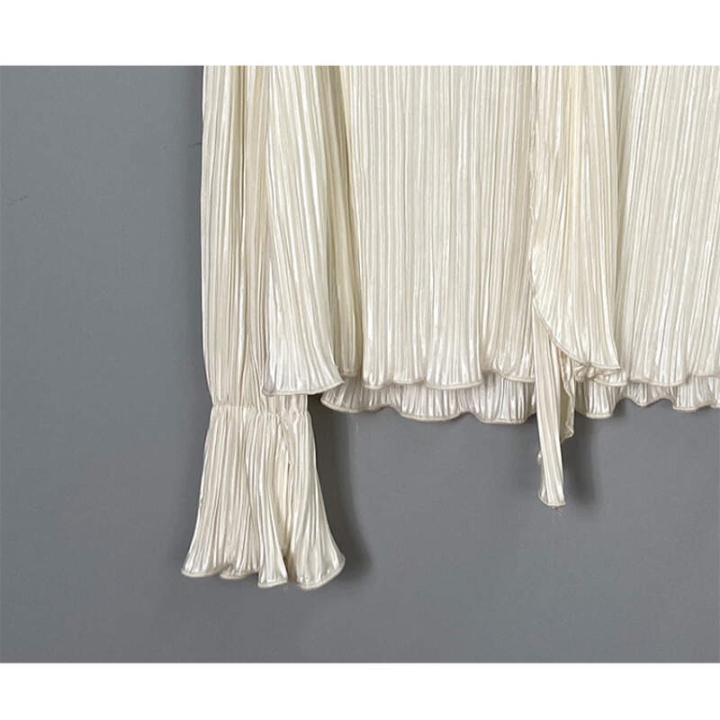 ボウタイVネックフリルリンクルブラウス | 詳細画像20