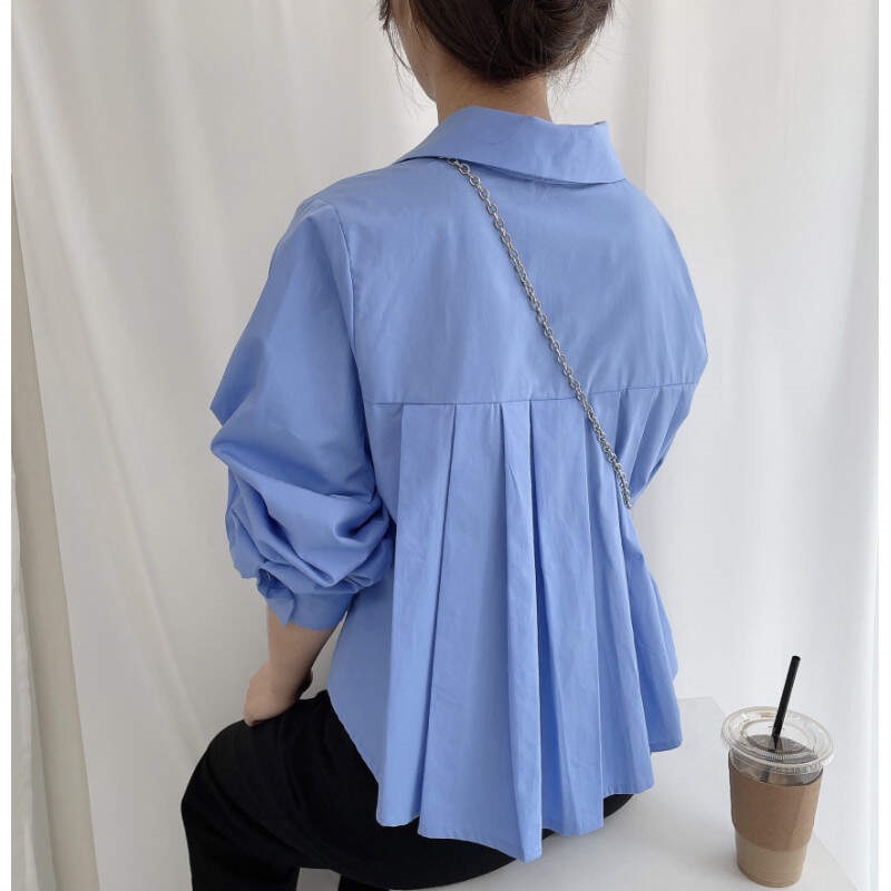 プリーツクロップドアンバランスシャツ | 詳細画像3