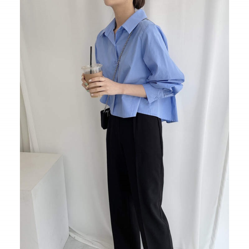 プリーツクロップドアンバランスシャツ | 詳細画像5