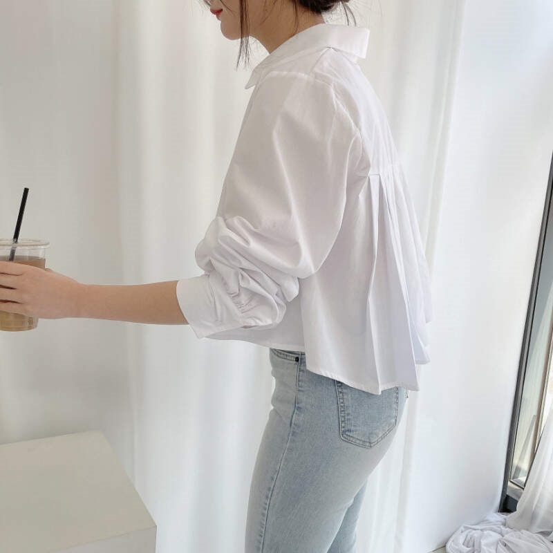 プリーツクロップドアンバランスシャツ | 詳細画像10