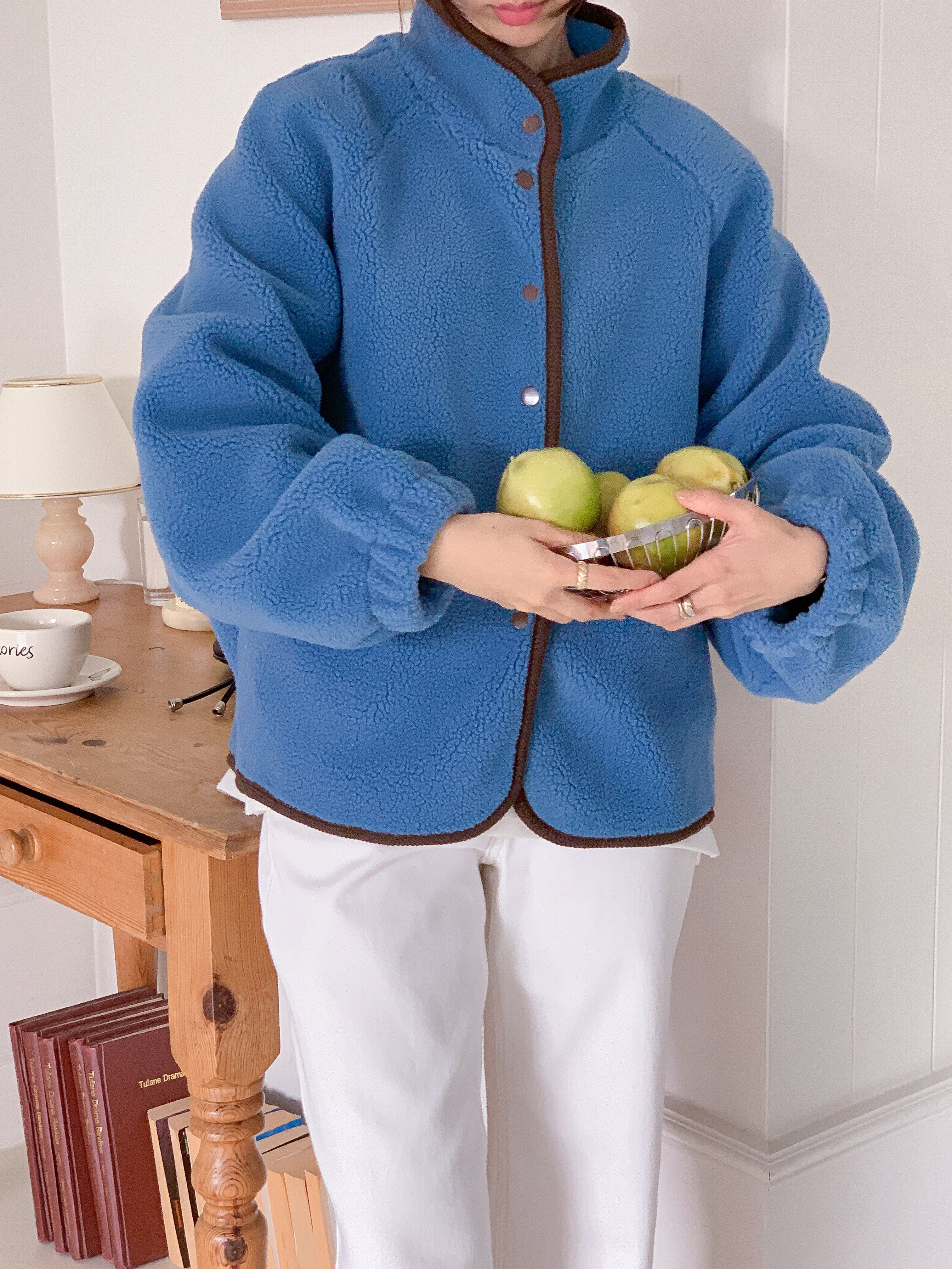 フリースポケットスナップボタンカラージャンパー | 詳細画像6