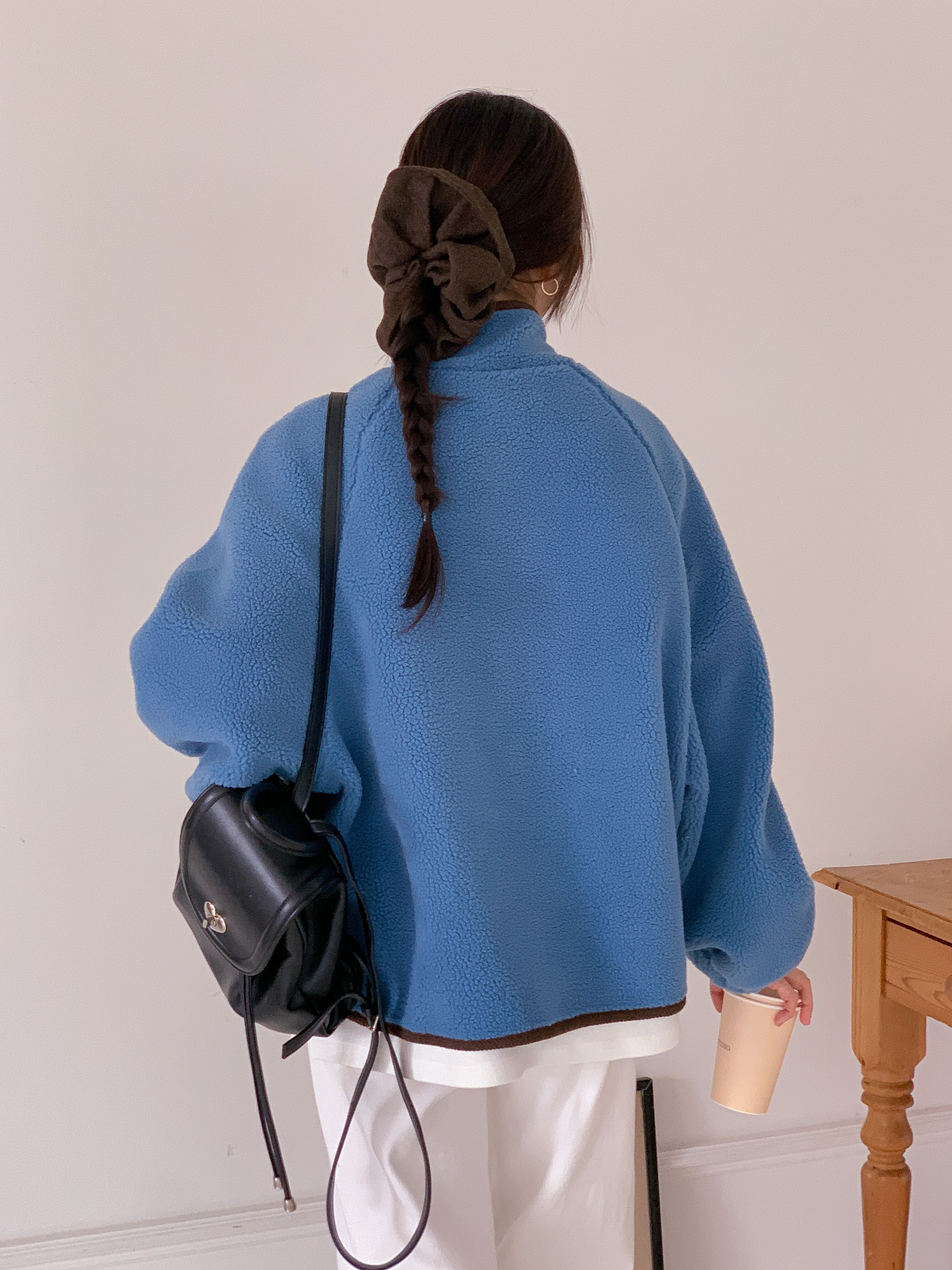 フリースポケットスナップボタンカラージャンパー | 詳細画像12