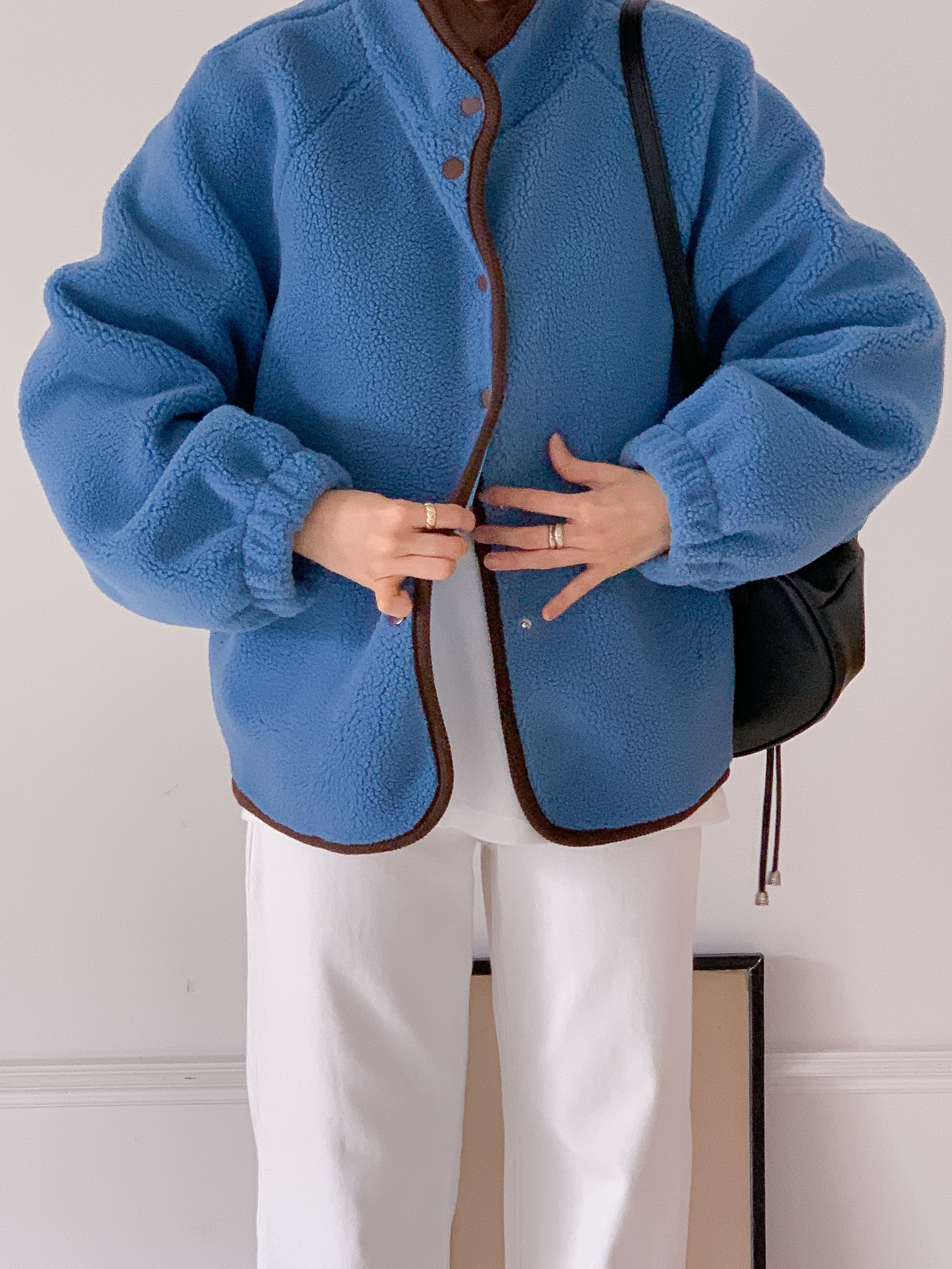 フリースポケットスナップボタンカラージャンパー | 詳細画像14