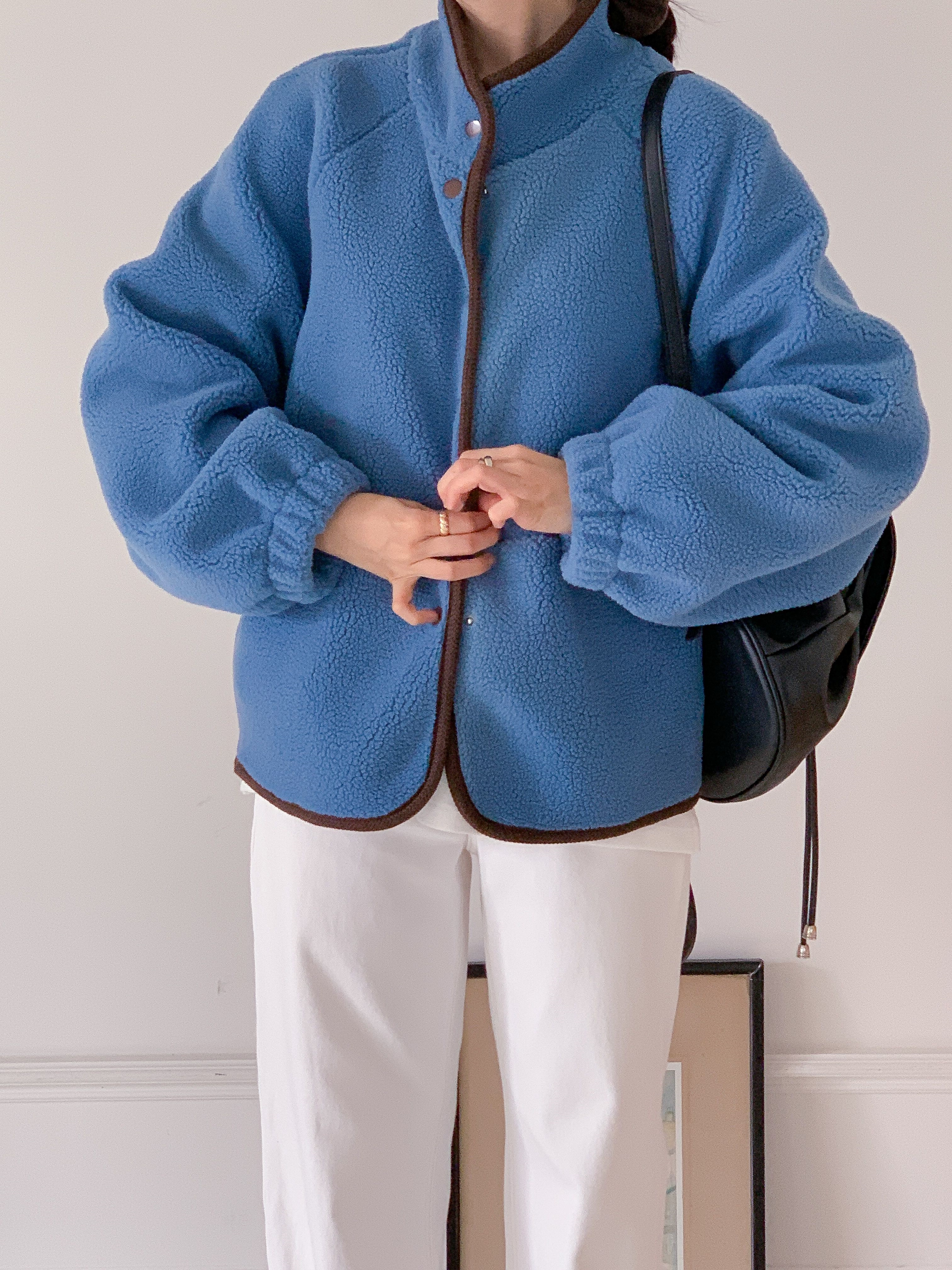 フリースポケットスナップボタンカラージャンパー | 詳細画像18