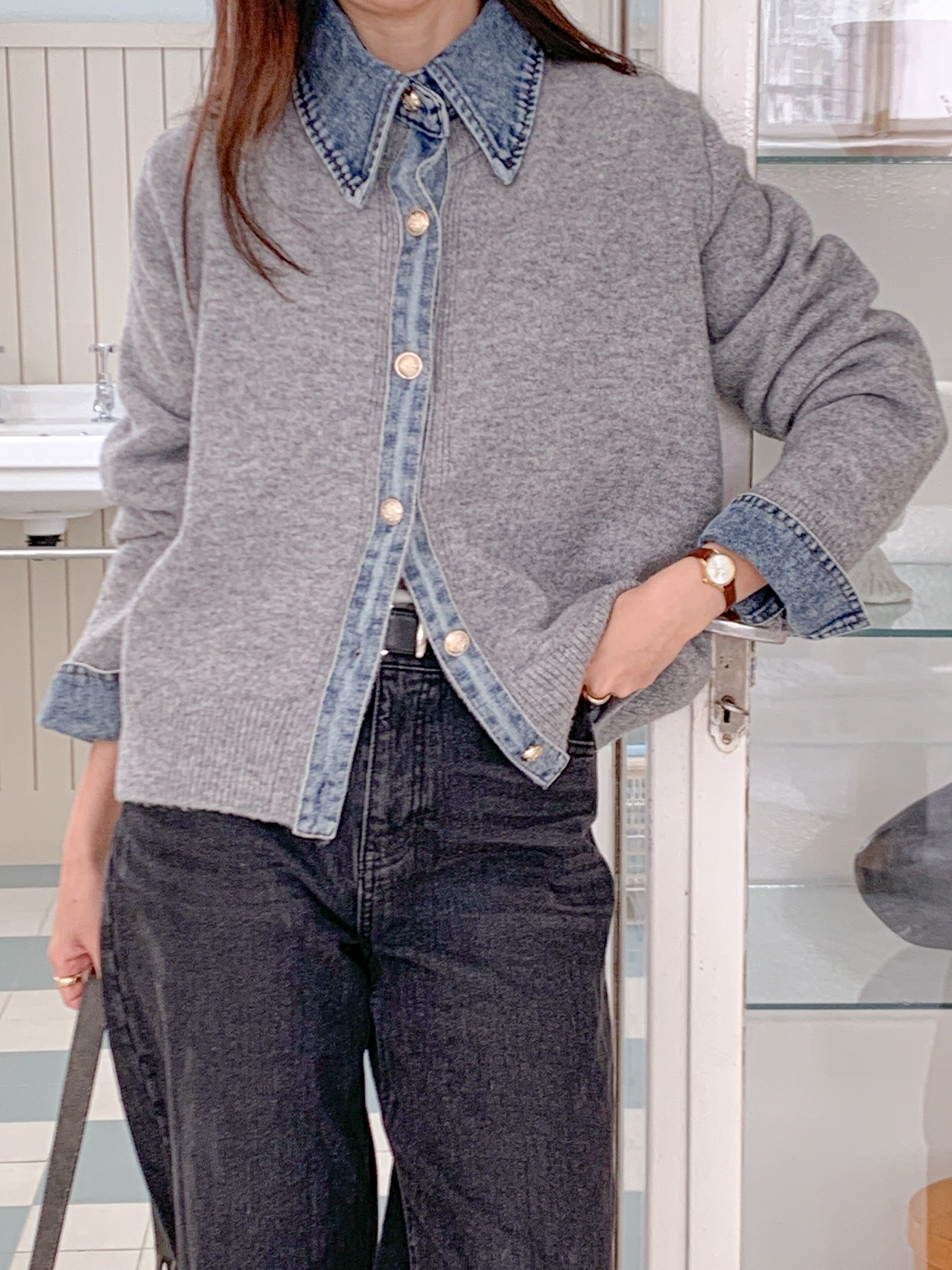 ボタンカラー配色カラーカーディガン | 詳細画像17