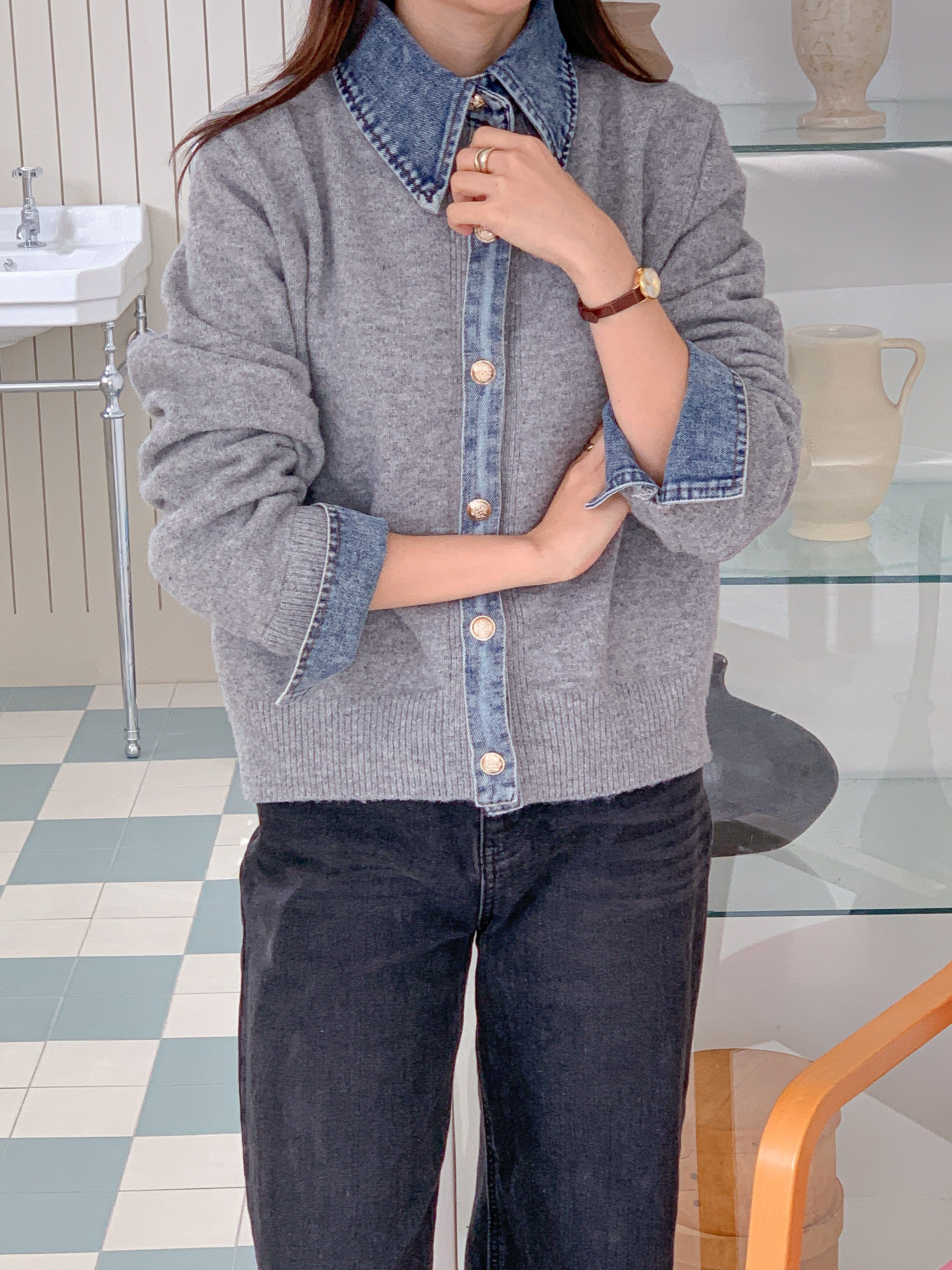 ボタンカラー配色カラーカーディガン | 詳細画像18