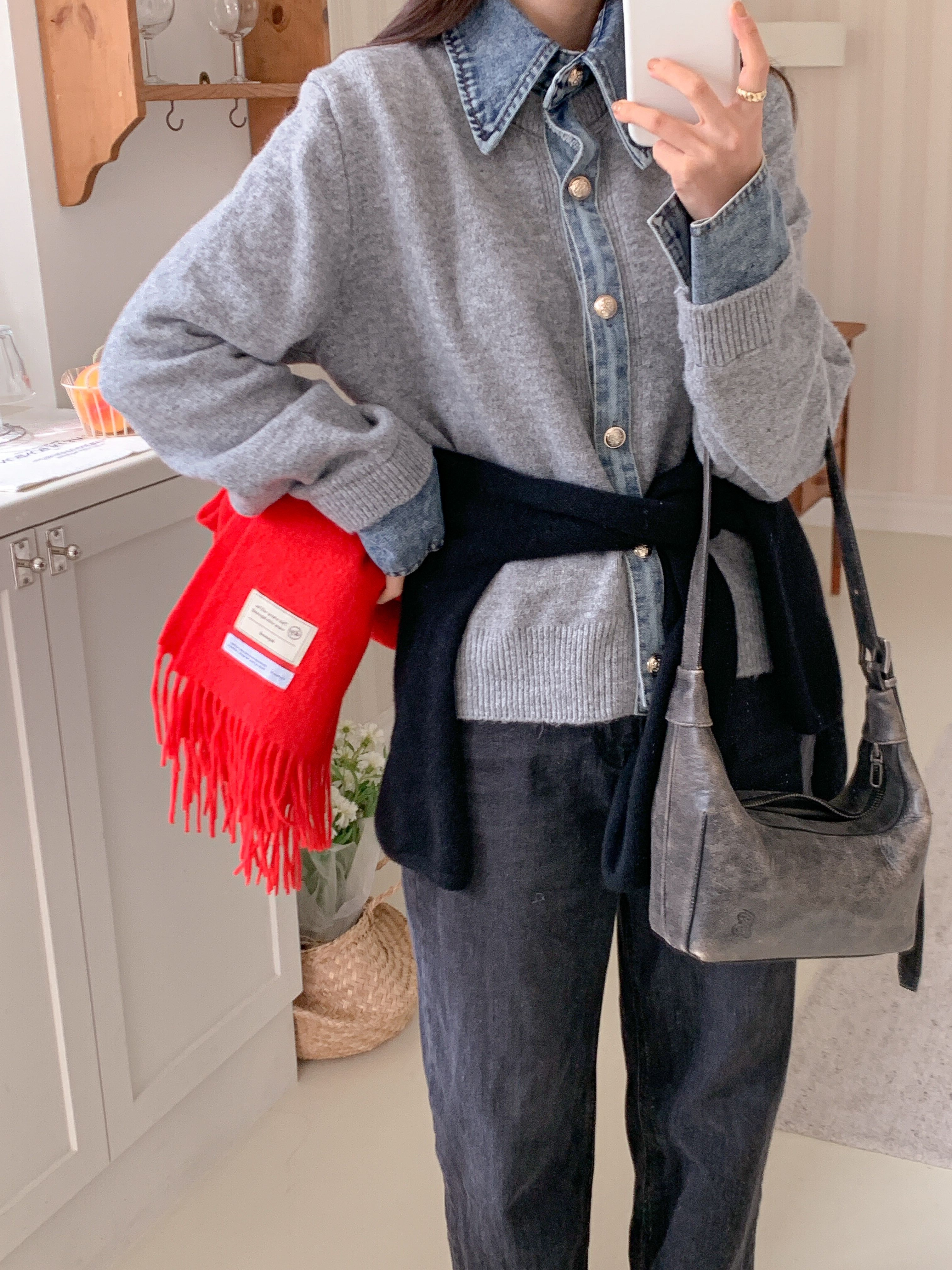 ボタンカラー配色カラーカーディガン | 詳細画像19