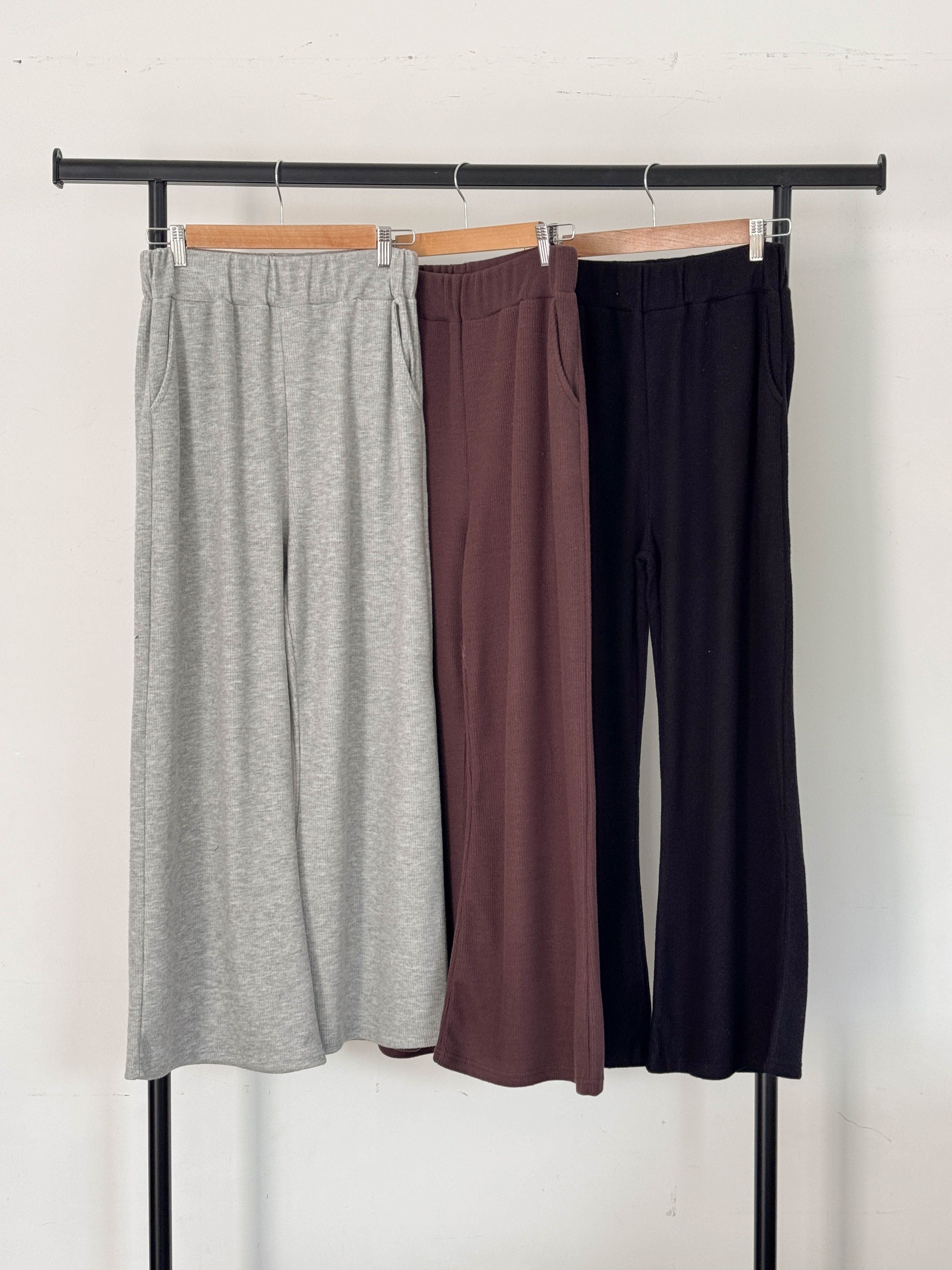 裏起毛ベーシックウエストゴムワイドカラーパンツ | 詳細画像3