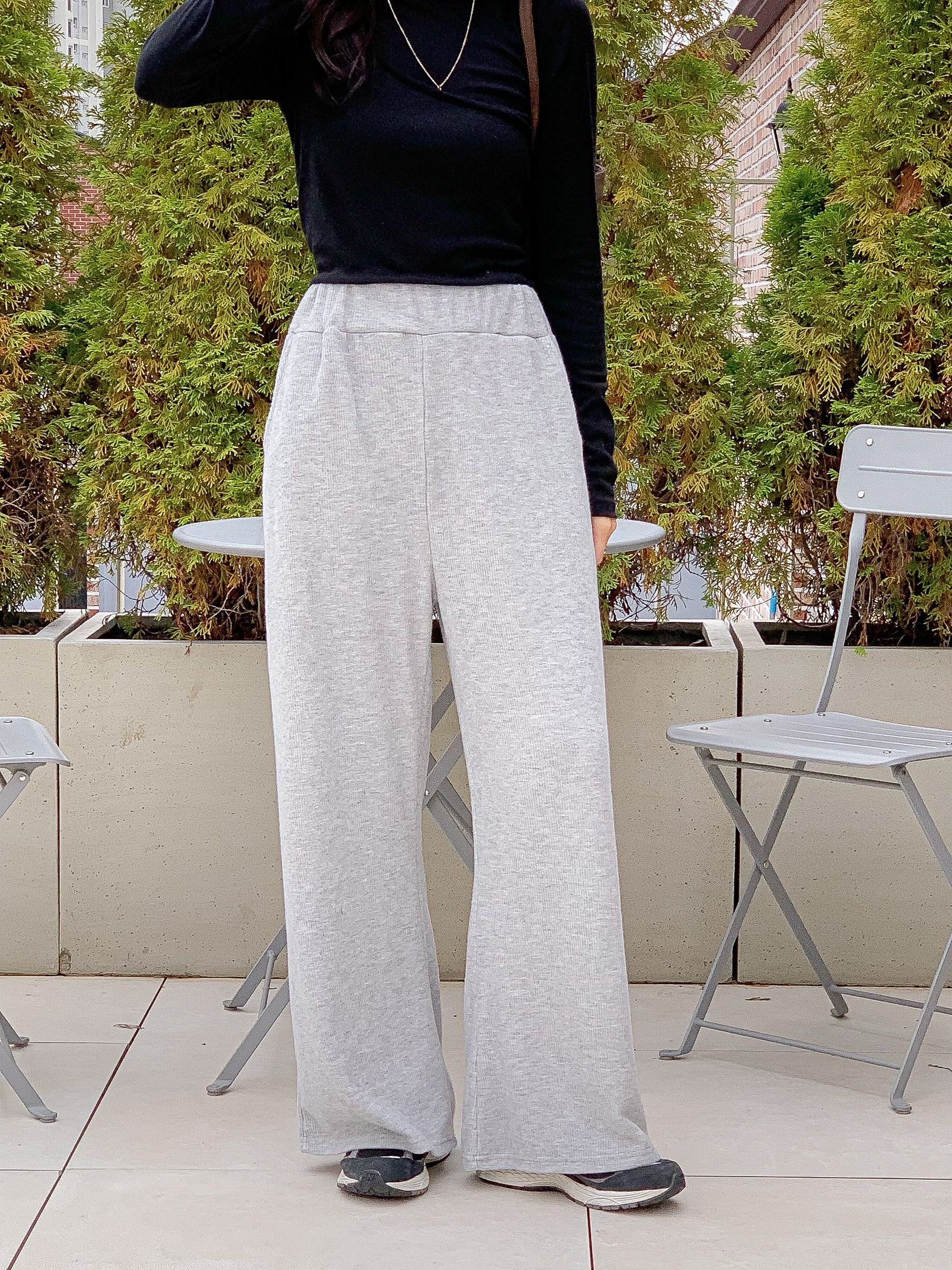 裏起毛ベーシックウエストゴムワイドカラーパンツ | 詳細画像9