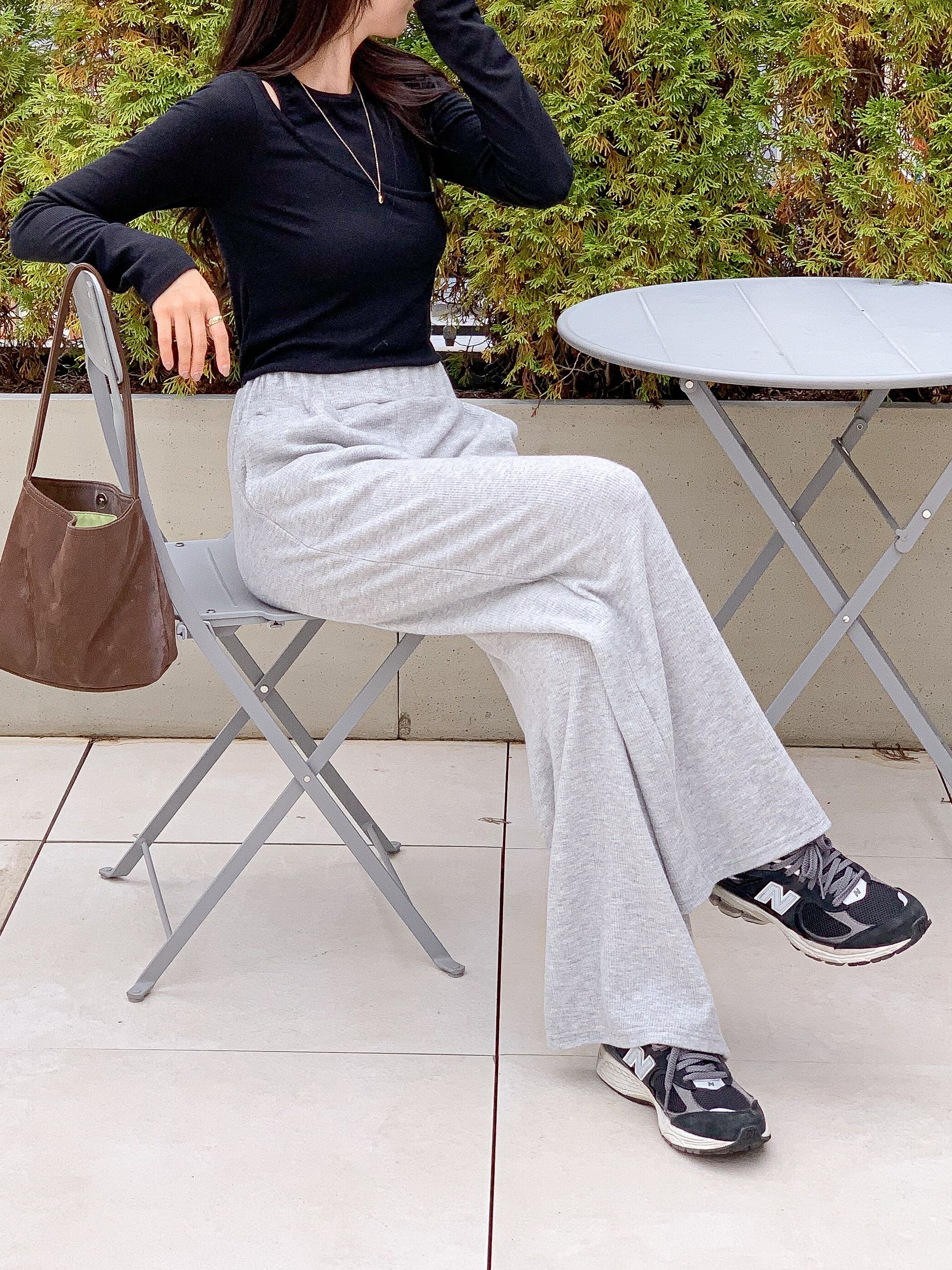 裏起毛ベーシックウエストゴムワイドカラーパンツ | 詳細画像11