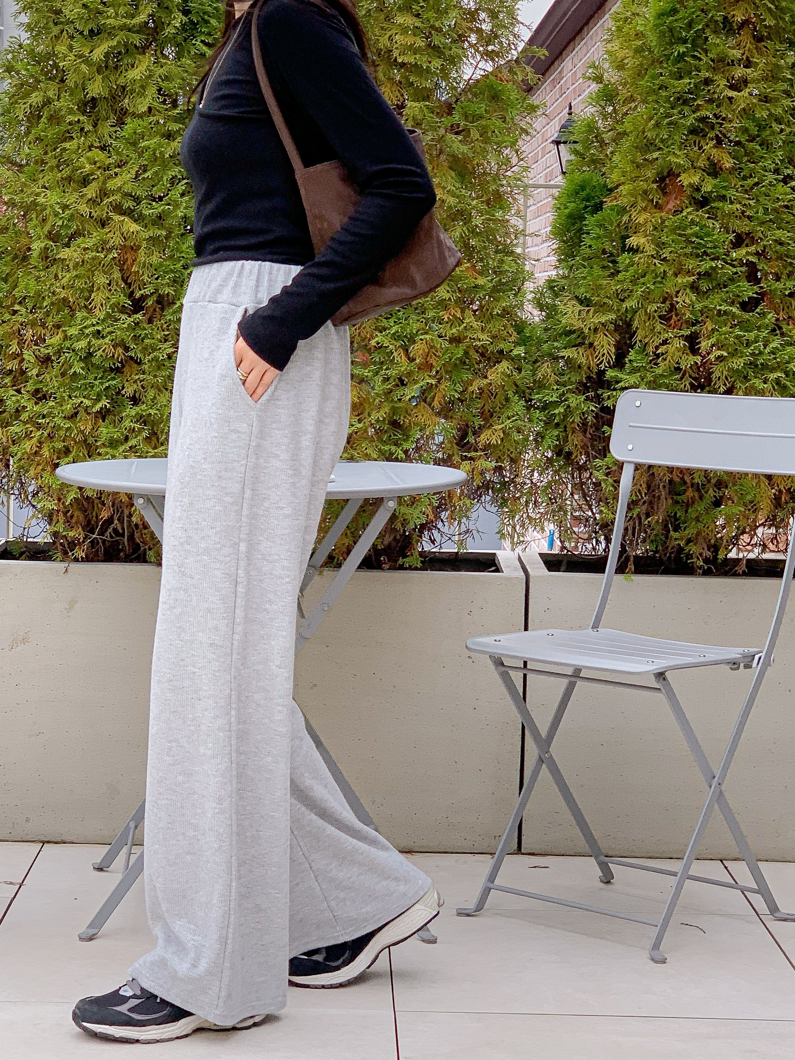 裏起毛ベーシックウエストゴムワイドカラーパンツ | 詳細画像15