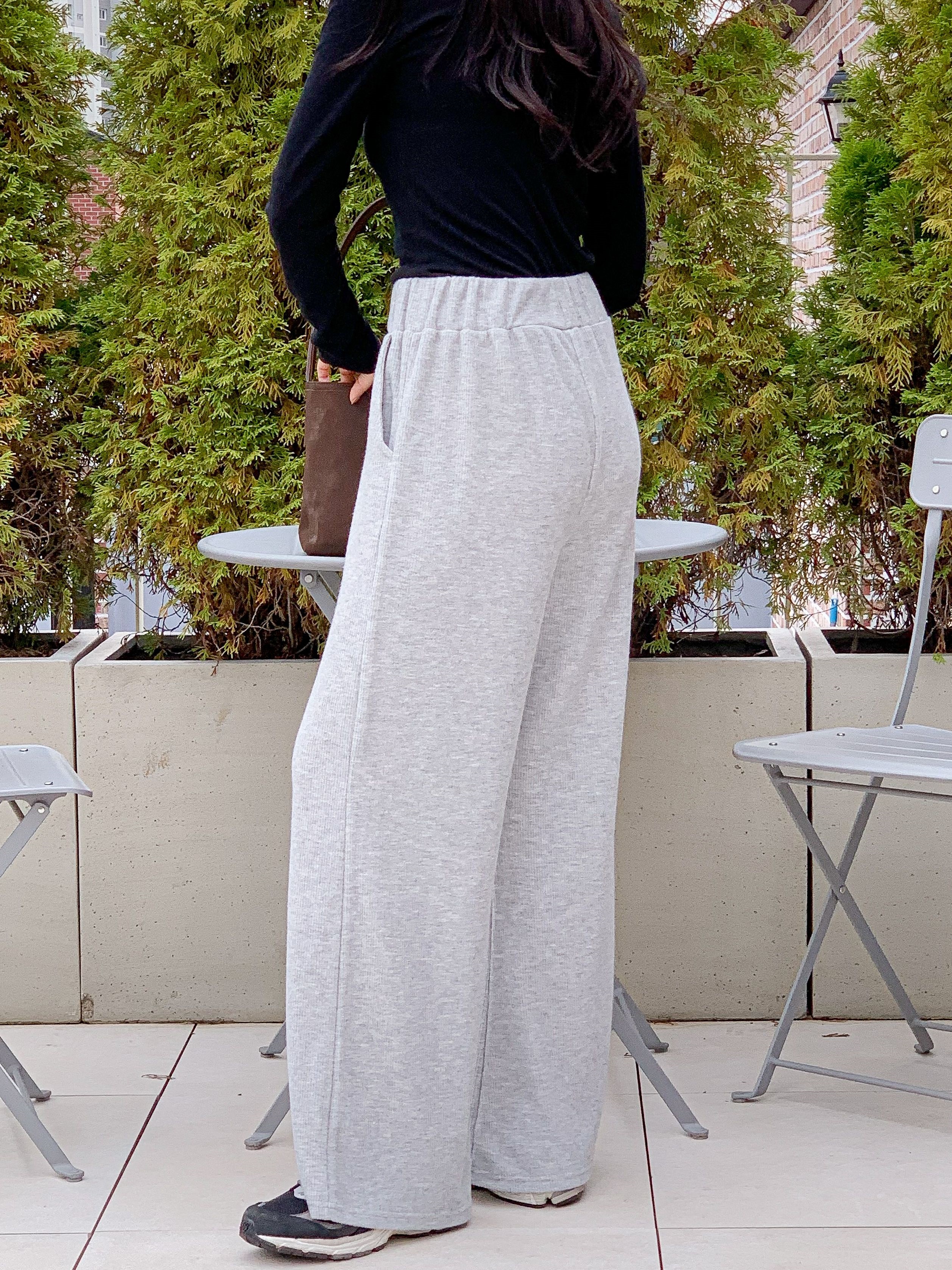 裏起毛ベーシックウエストゴムワイドカラーパンツ | 詳細画像18