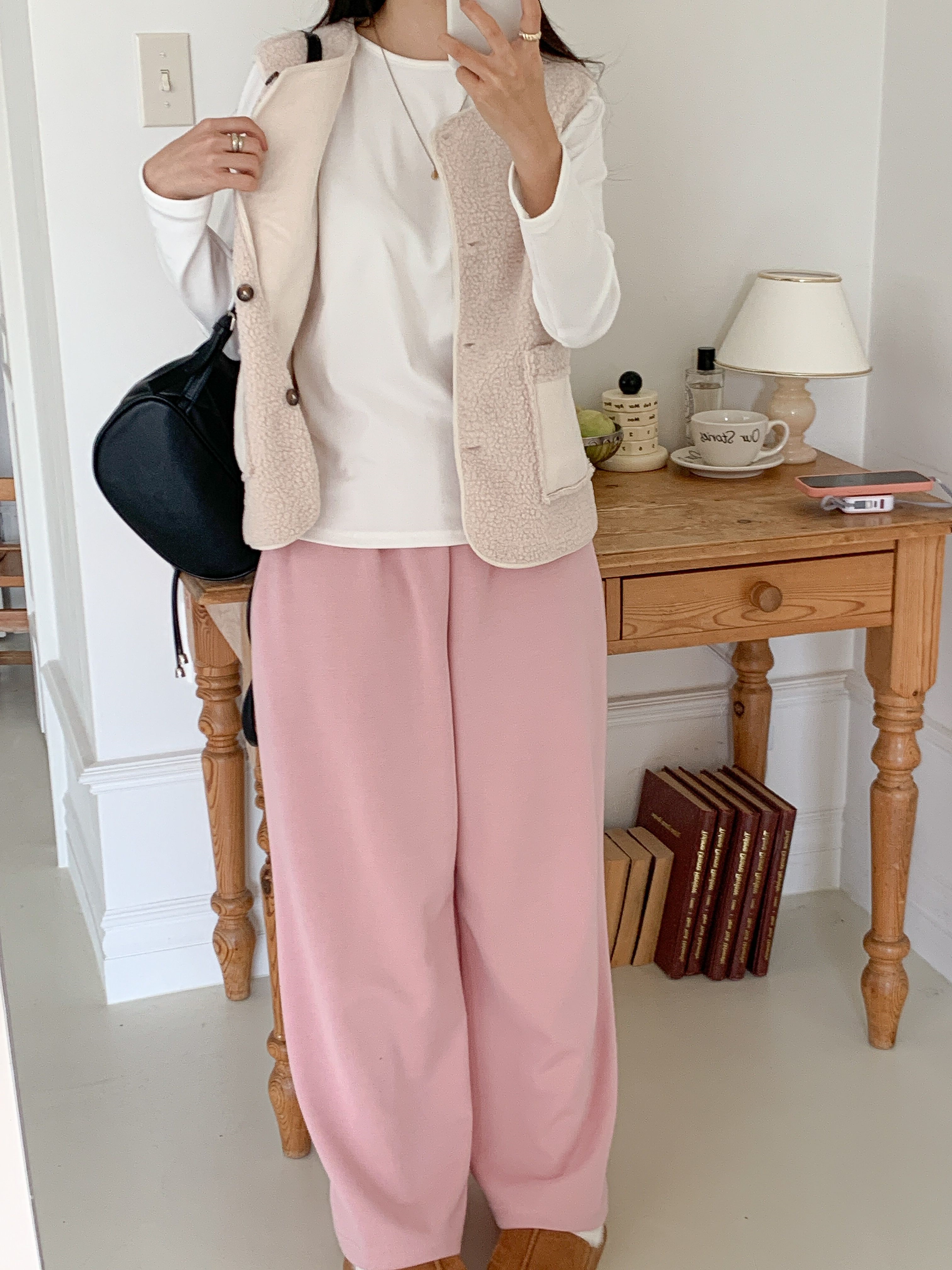 ボタンラウンドネックポケットカラーベスト | 詳細画像14