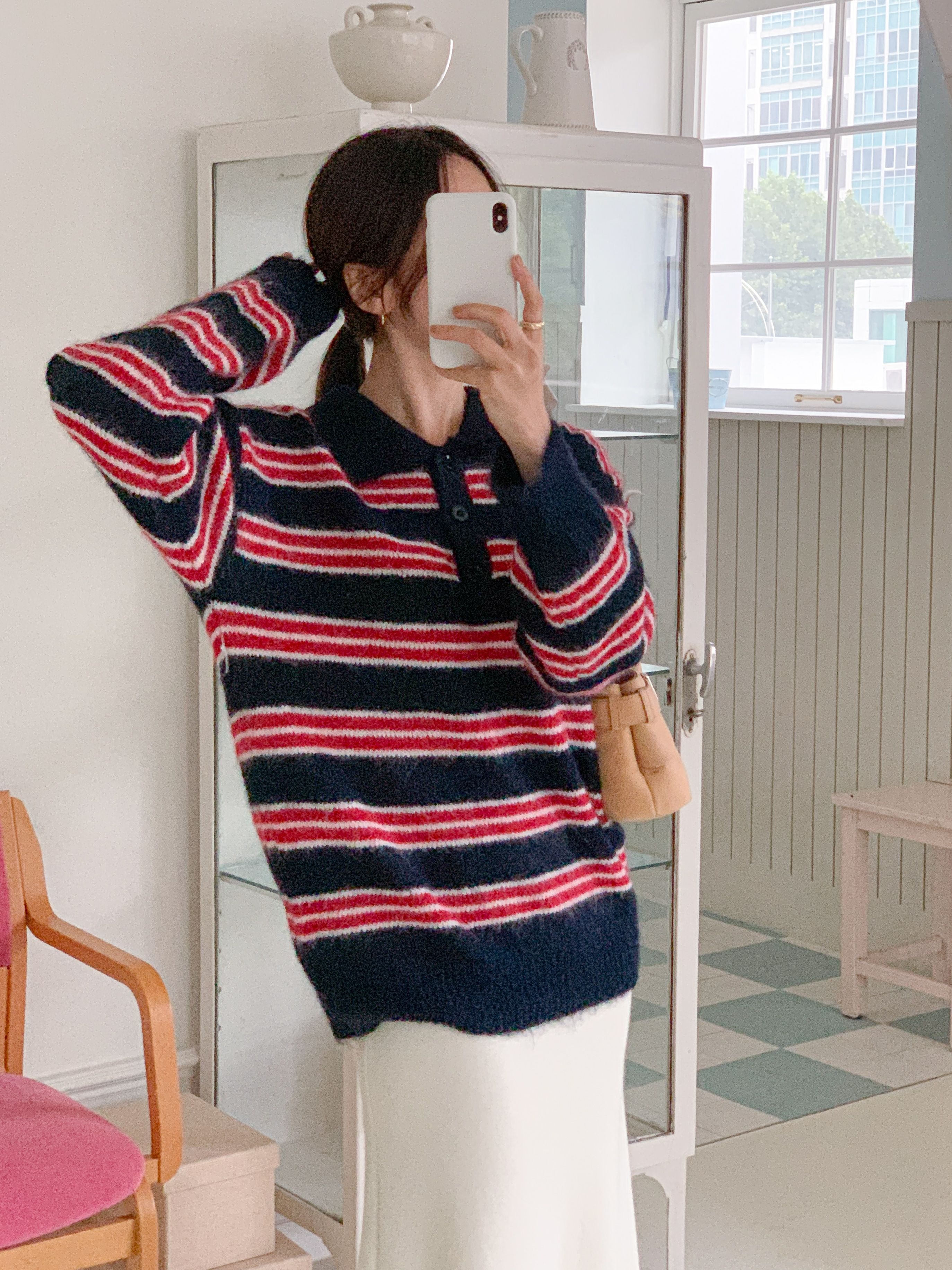 ボタンカラーボーダーカラーニット | 詳細画像2