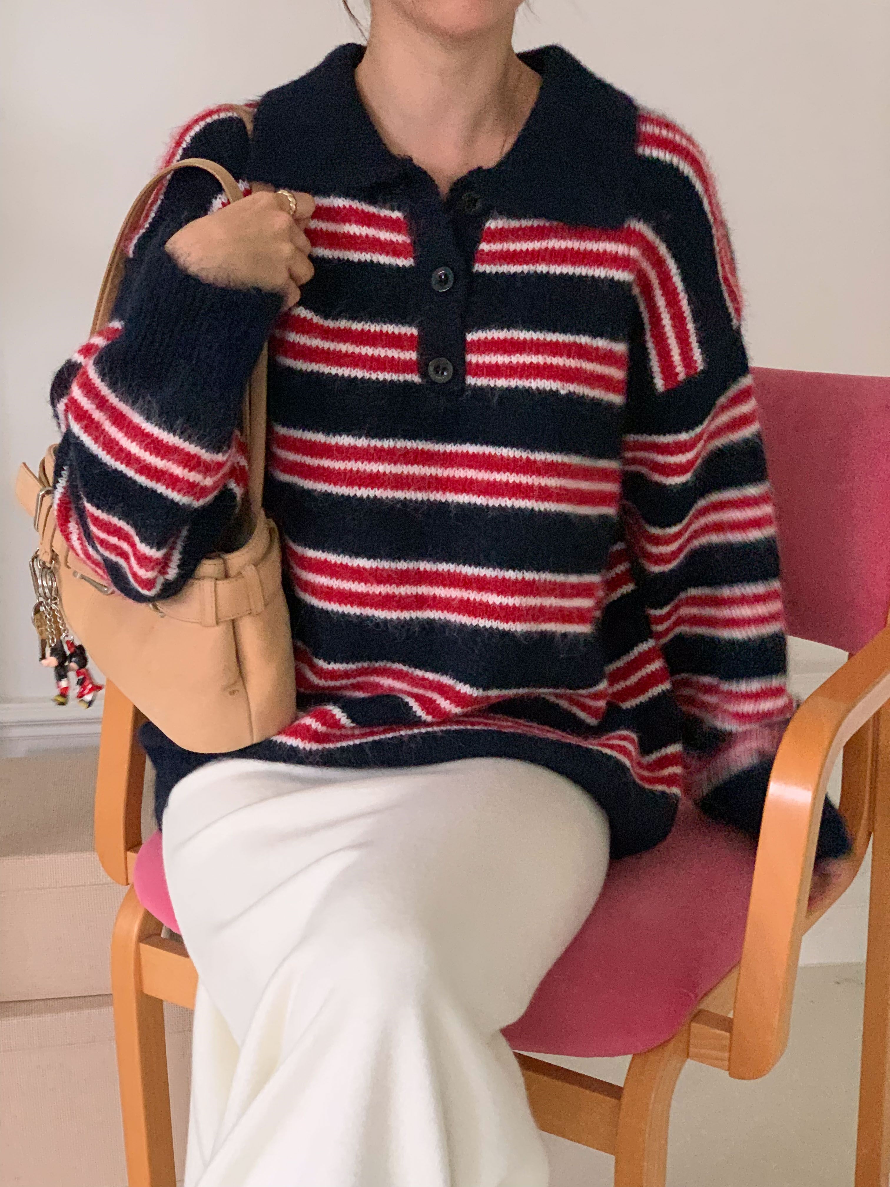 ボタンカラーボーダーカラーニット | 詳細画像5