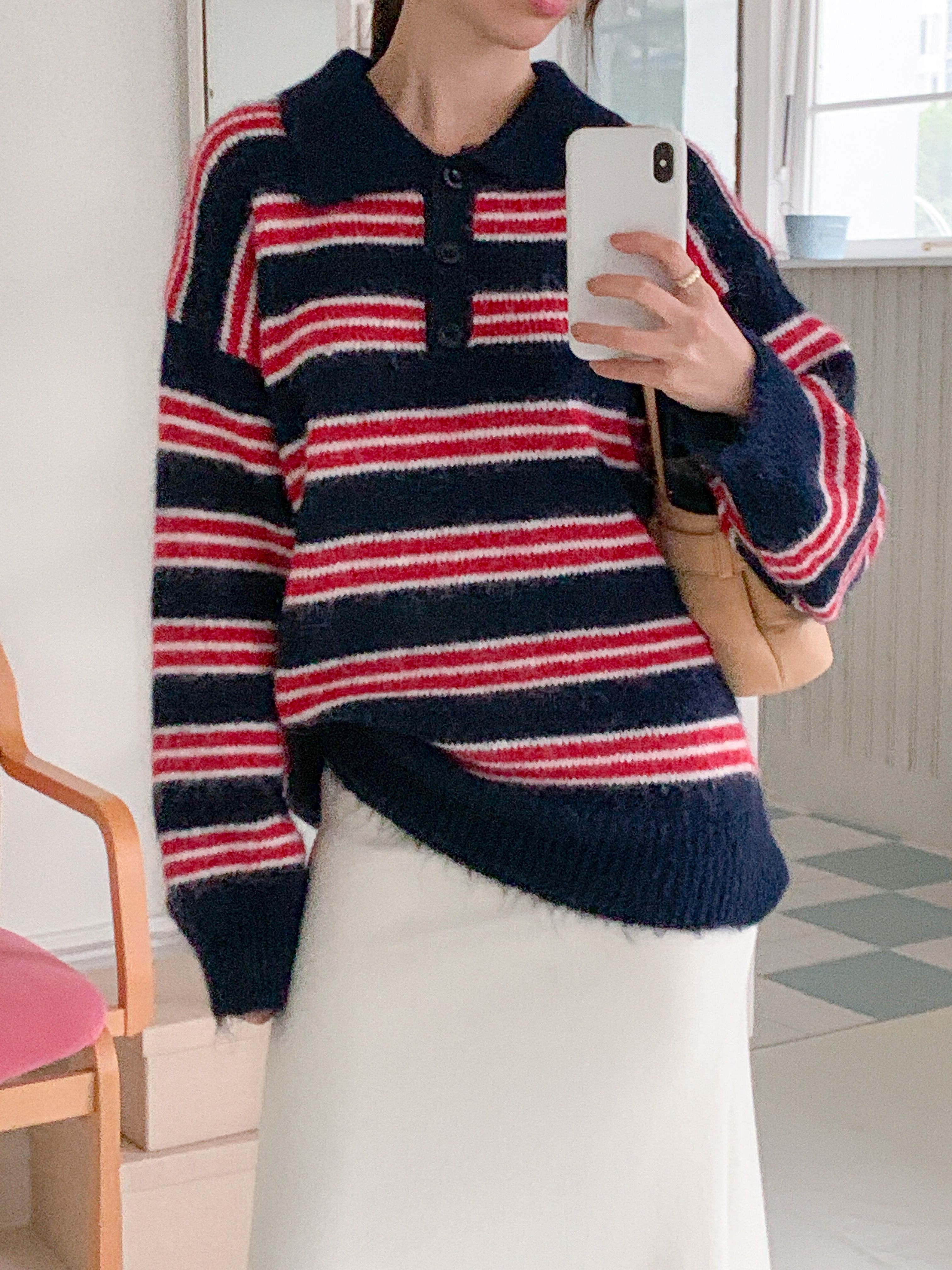 ボタンカラーボーダーカラーニット | 詳細画像7