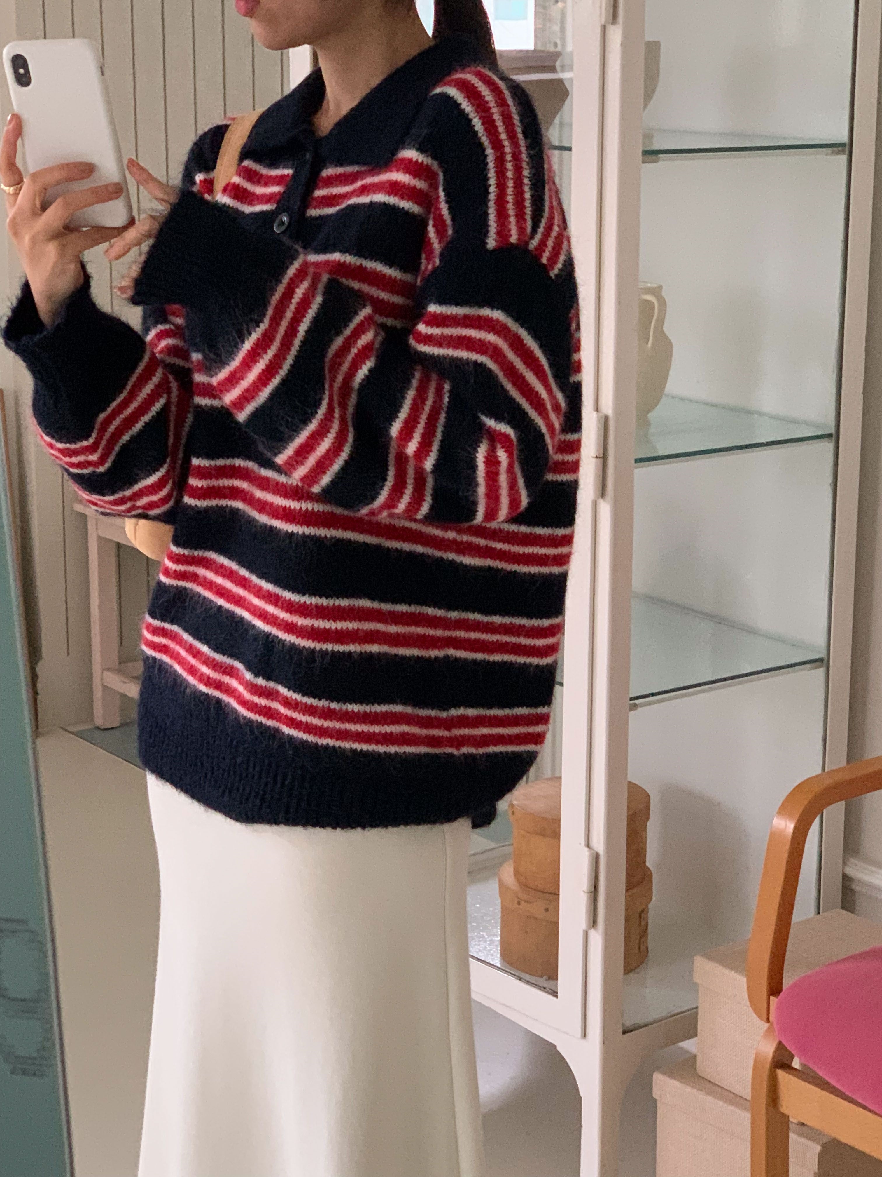 ボタンカラーボーダーカラーニット | 詳細画像9