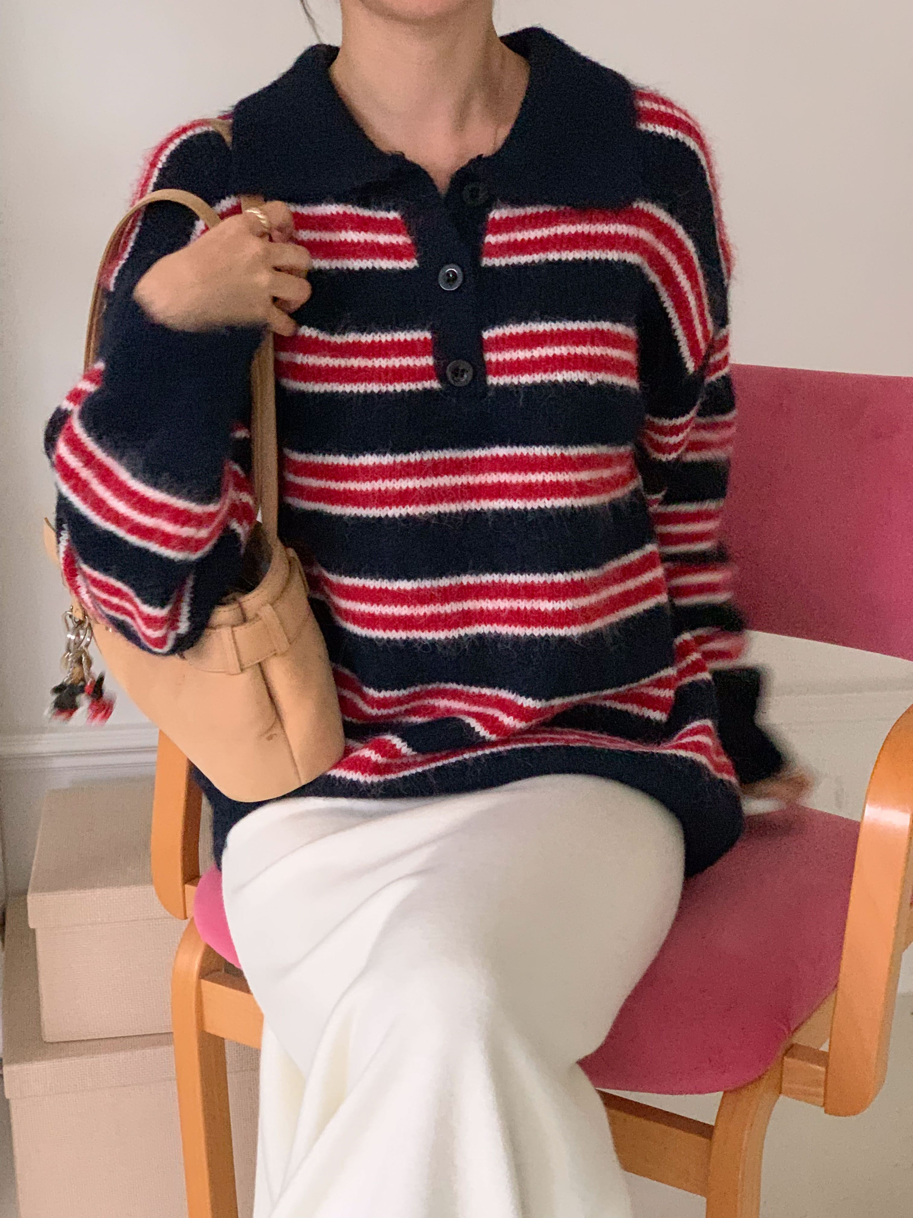 ボタンカラーボーダーカラーニット | 詳細画像10