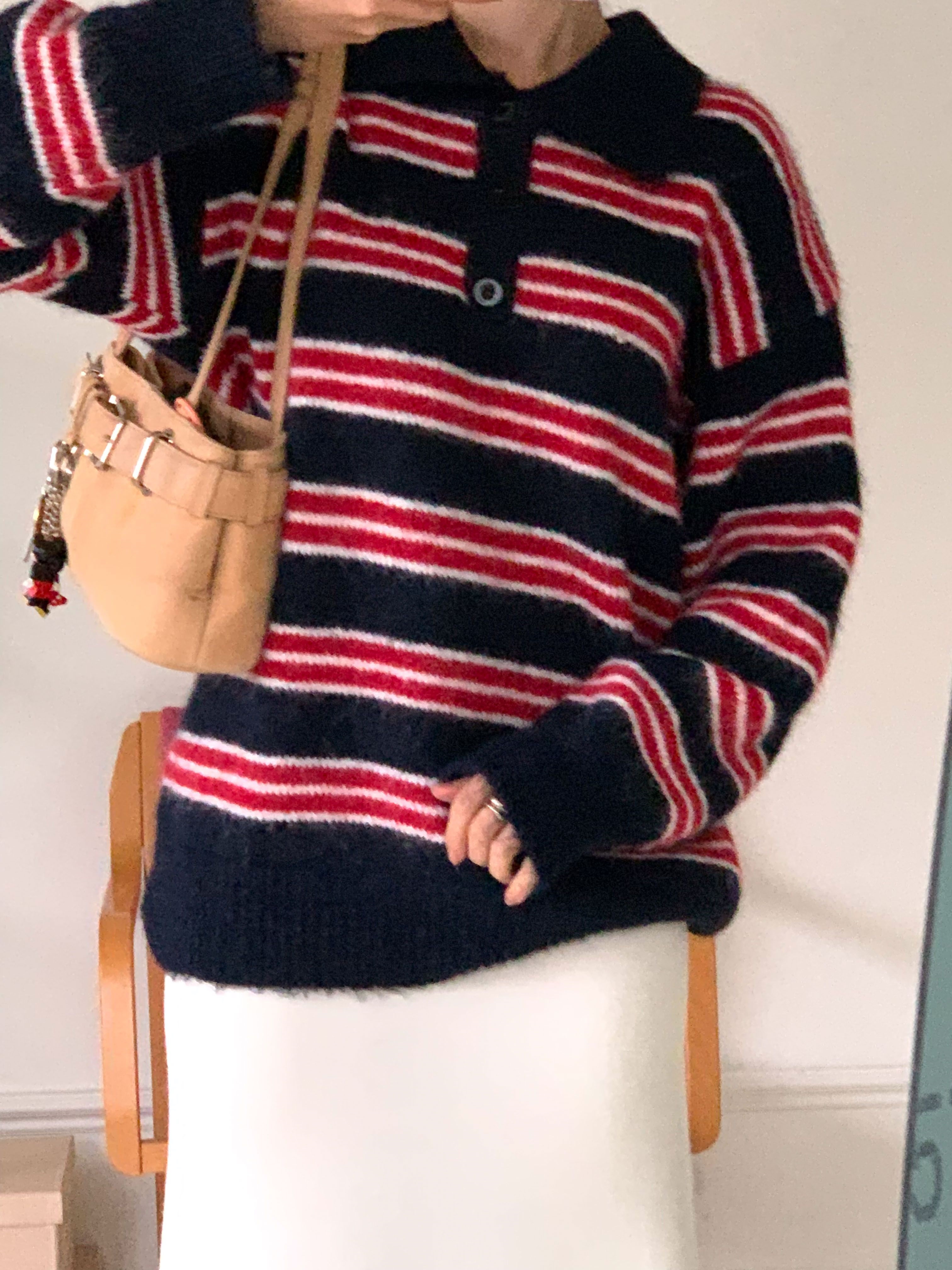 ボタンカラーボーダーカラーニット | 詳細画像11