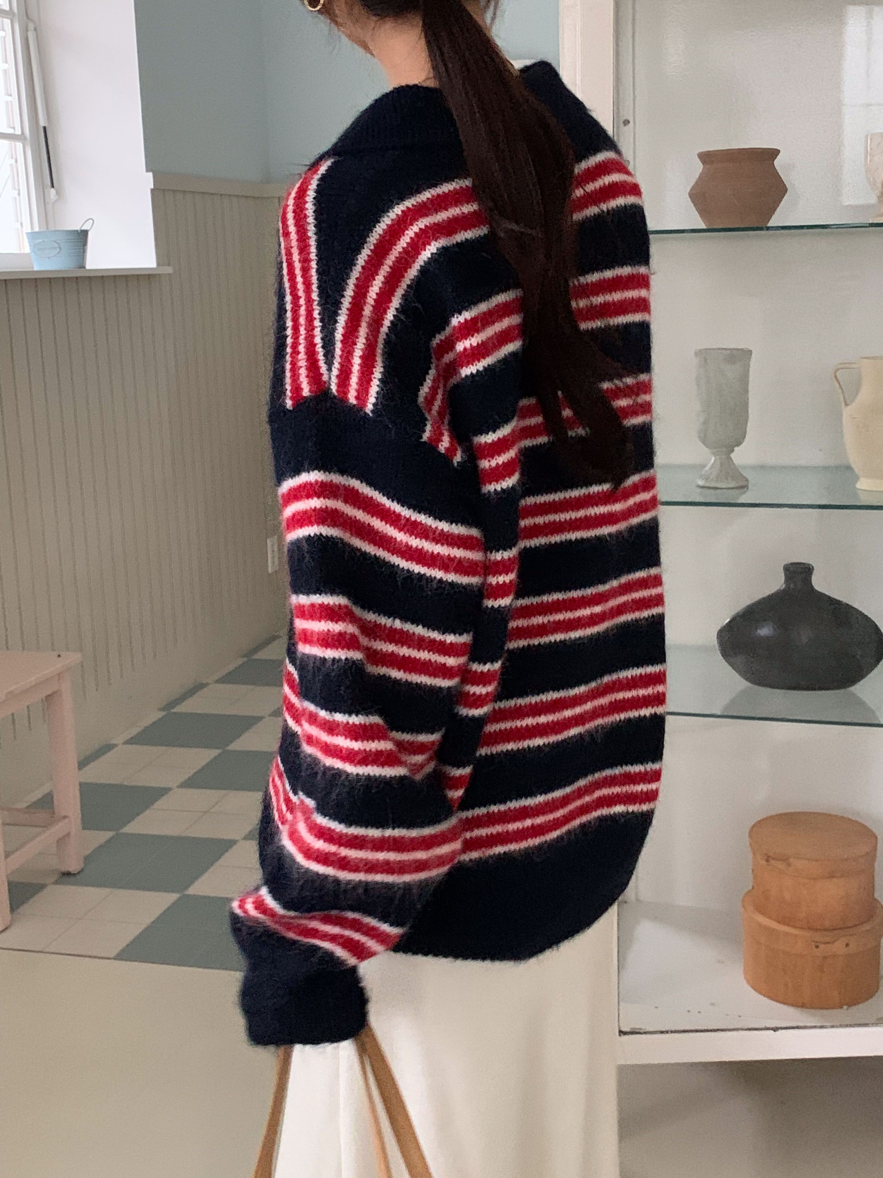 ボタンカラーボーダーカラーニット | 詳細画像12