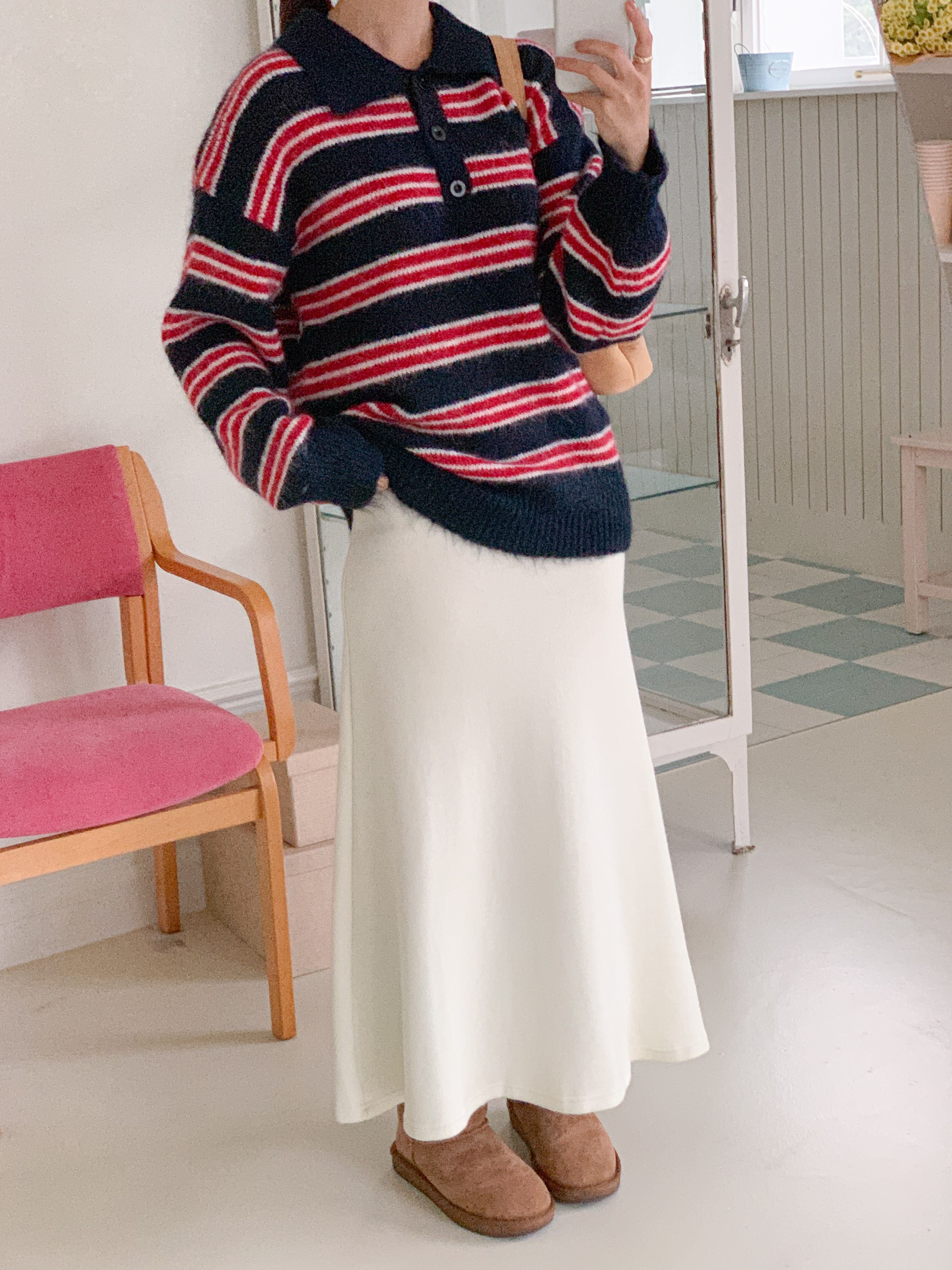 ボタンカラーボーダーカラーニット | 詳細画像20