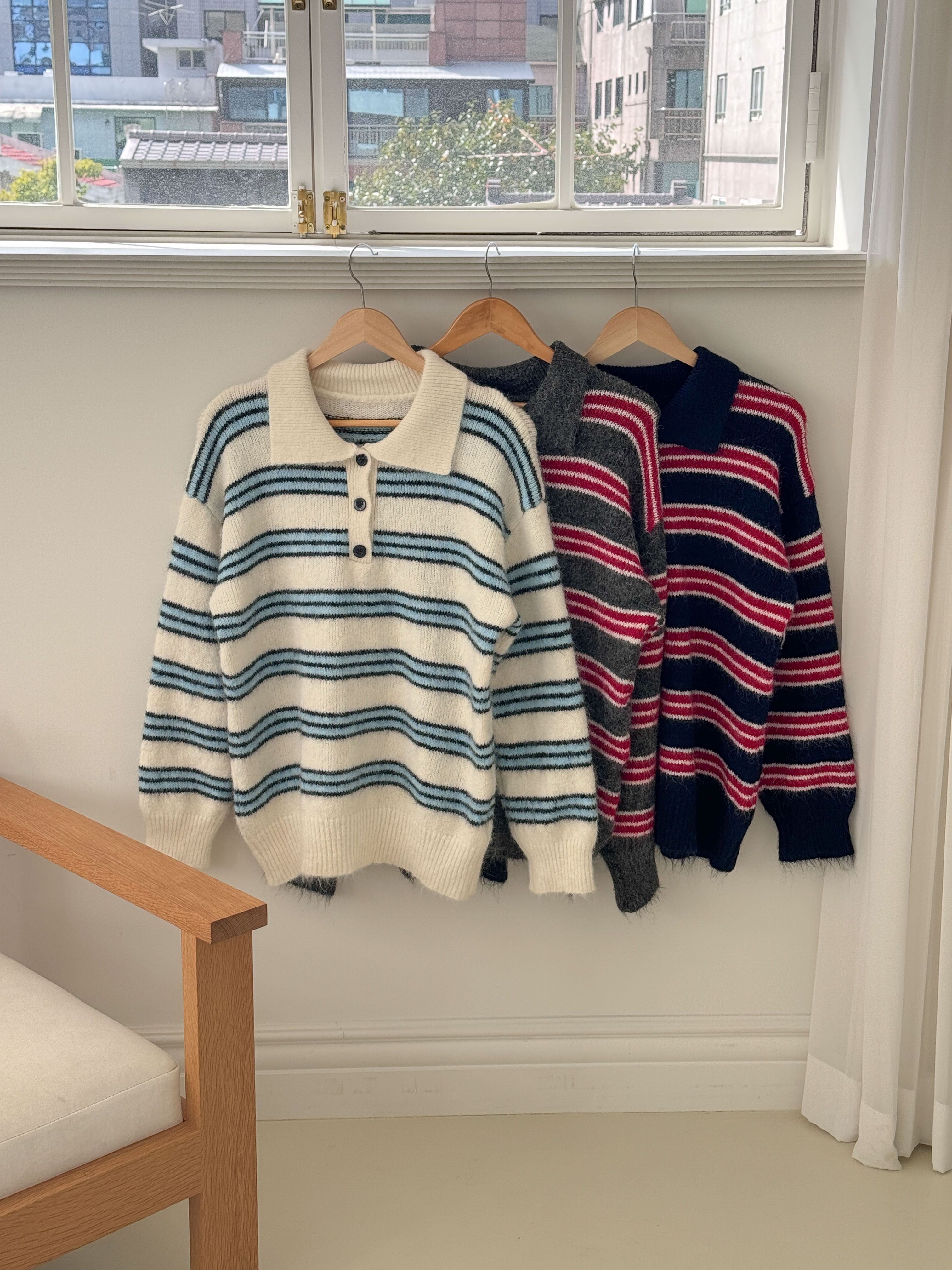 ボタンカラーボーダーカラーニット | 詳細画像21