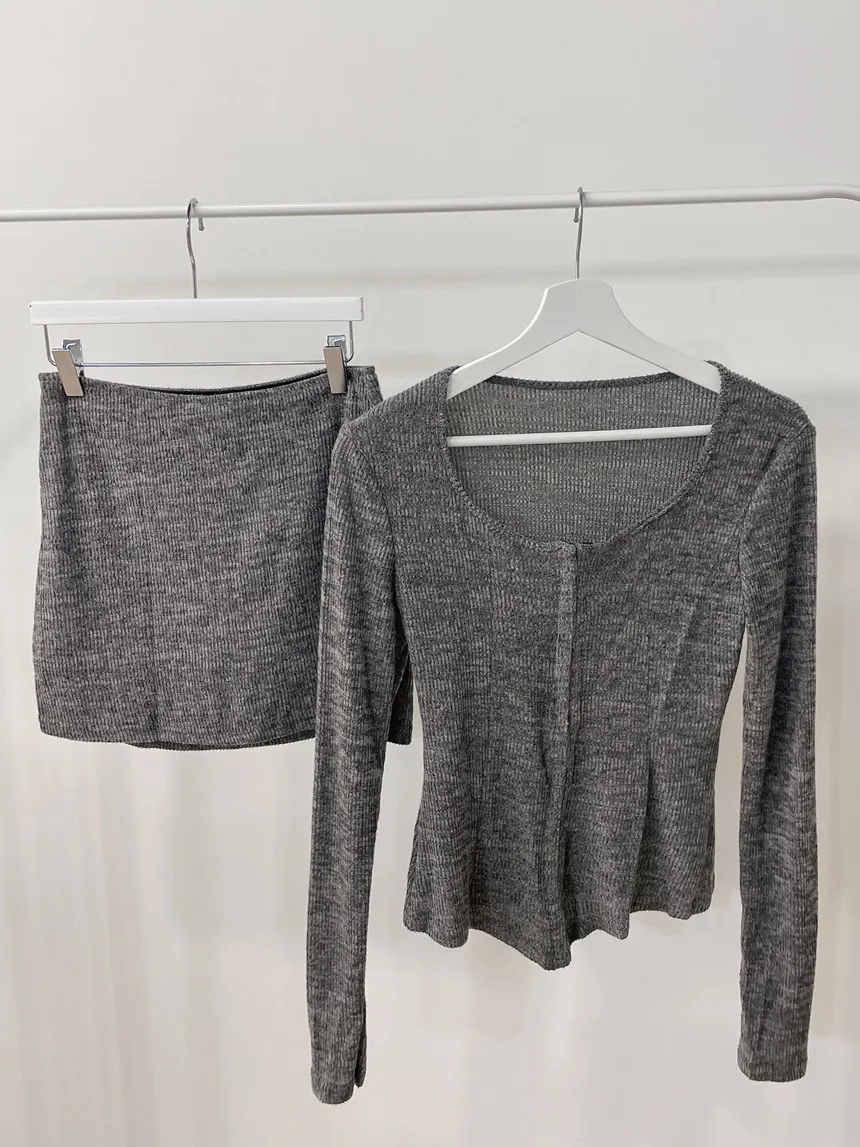 リブUネックミニウエストゴムツーピース | mirangmirang | 詳細画像13