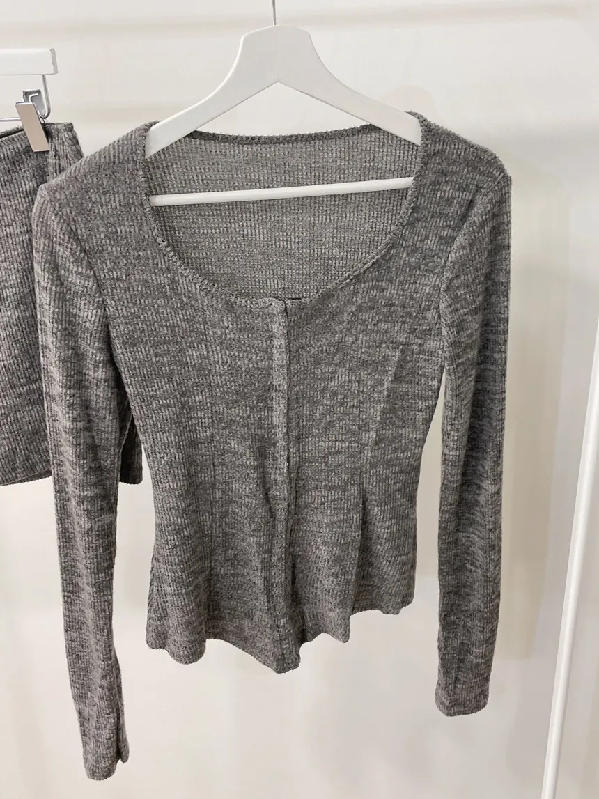 リブUネックミニウエストゴムツーピース | mirangmirang | 詳細画像14