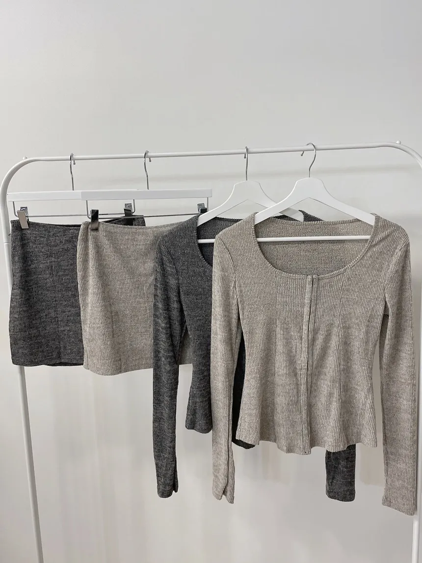 リブUネックミニウエストゴムツーピース | mirangmirang | 詳細画像16