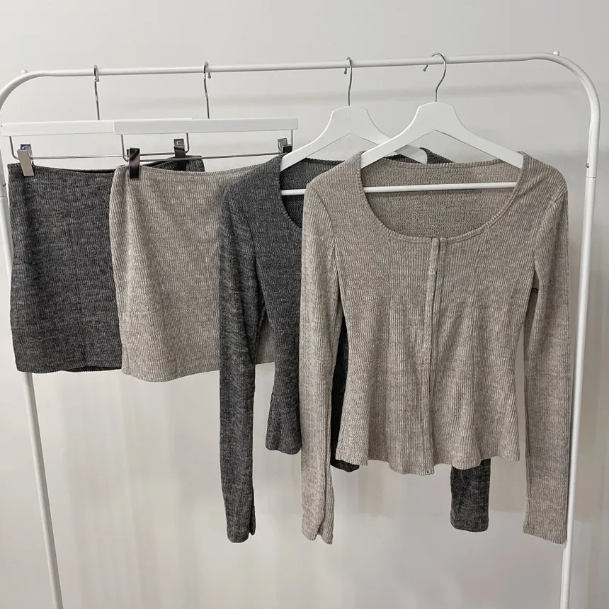 リブUネックミニウエストゴムツーピース | mirangmirang | 詳細画像17