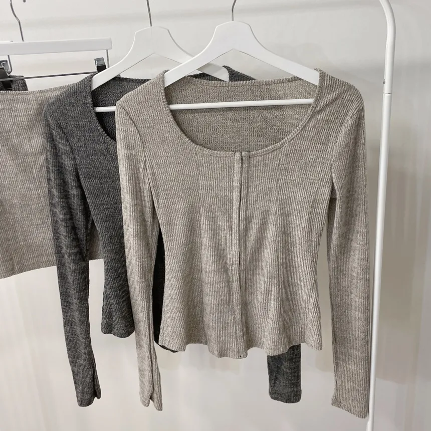 リブUネックミニウエストゴムツーピース | mirangmirang | 詳細画像18