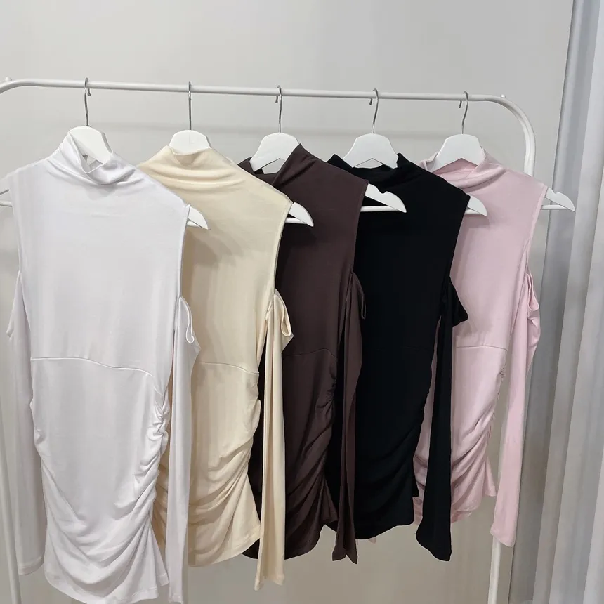 ハーフネックシャーリングミニHラインアームウォーマーワンピース | mirangmirang | 詳細画像19