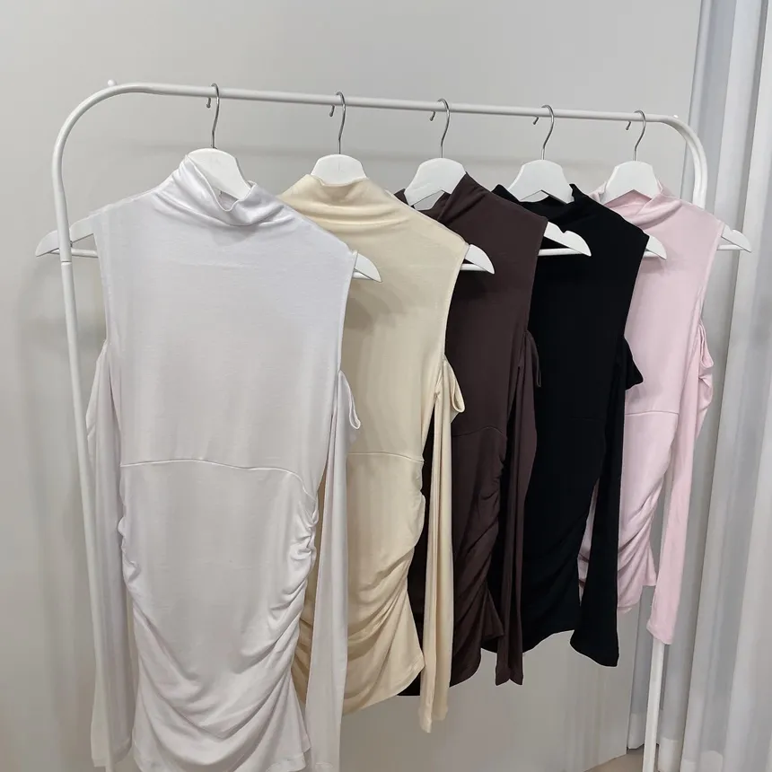 ハーフネックシャーリングミニHラインアームウォーマーワンピース | mirangmirang | 詳細画像20