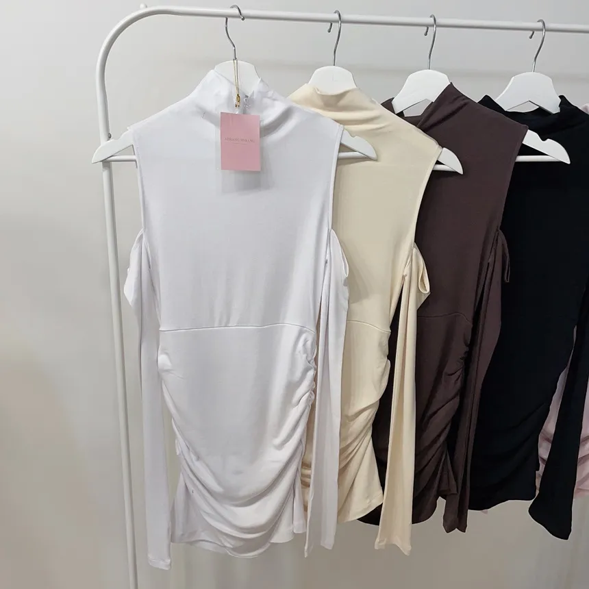 ハーフネックシャーリングミニHラインアームウォーマーワンピース | mirangmirang | 詳細画像22