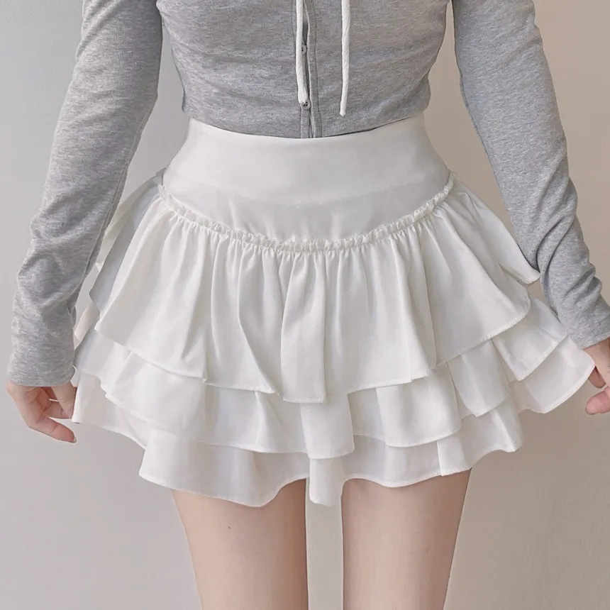 Uネックレイヤード風シャーリングボタンリボンTシャツ | mirangmirang | 詳細画像18